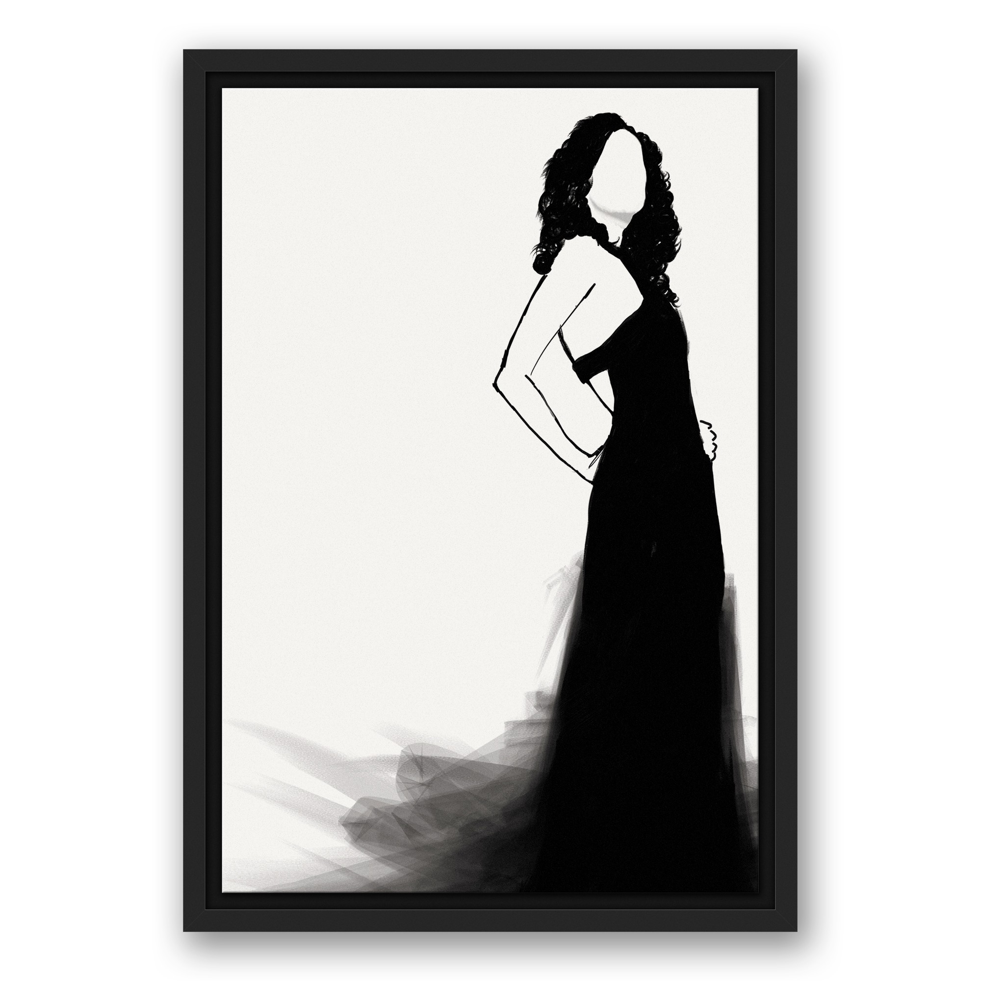 Little Black Dress 12x18 Black Floating Framed Canvas