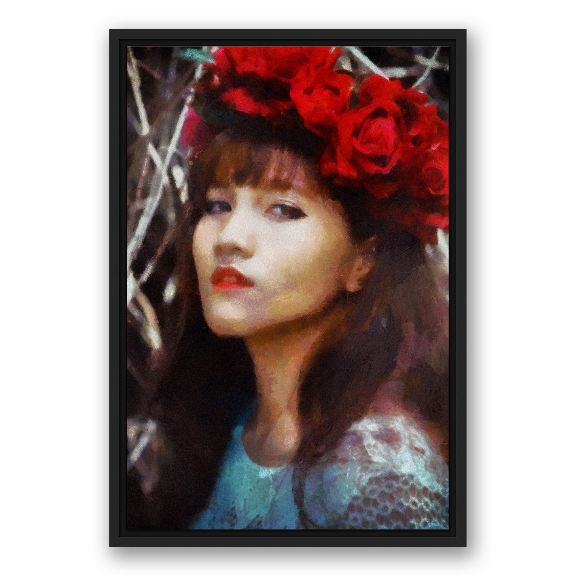 Rosie 16x24 Black Floating Framed Canvas