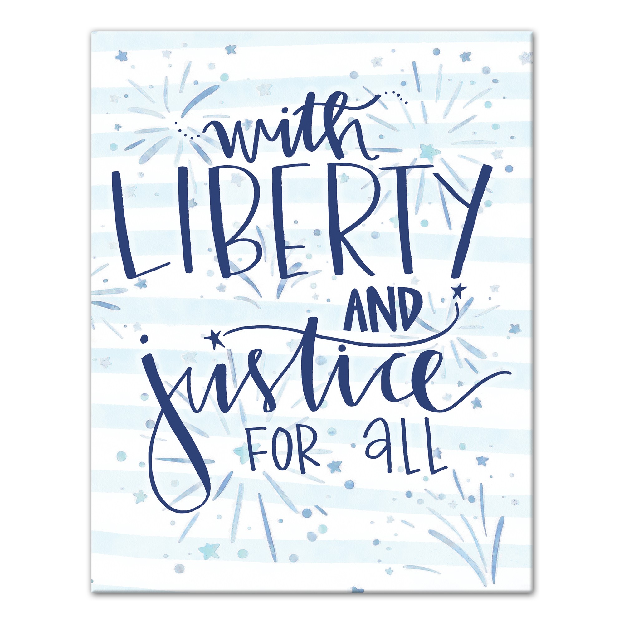 With Liberty and Justice For All 11x14 Canvas Wall Art