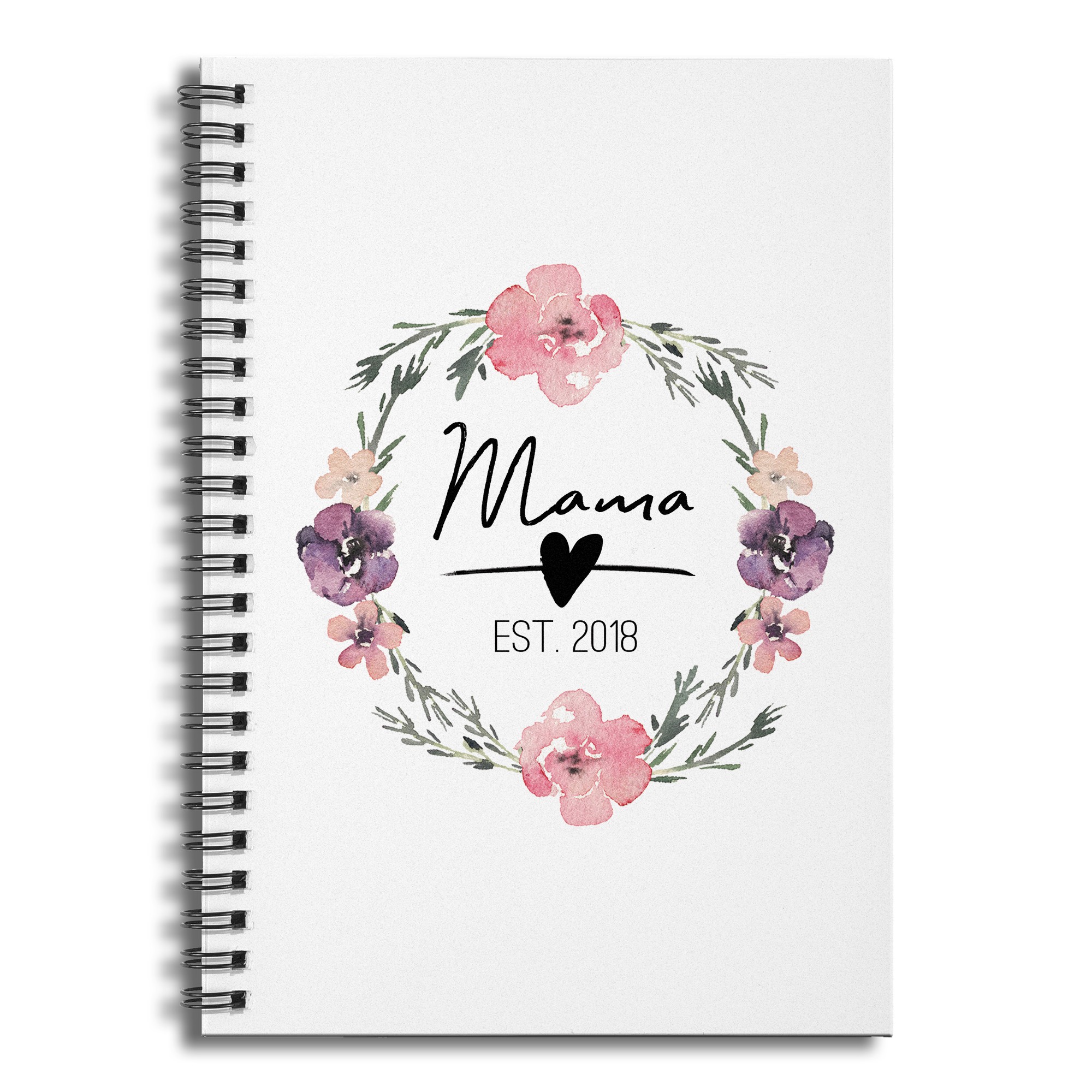 Mama Established 2018 6x8 Ruled Spiral Notebook