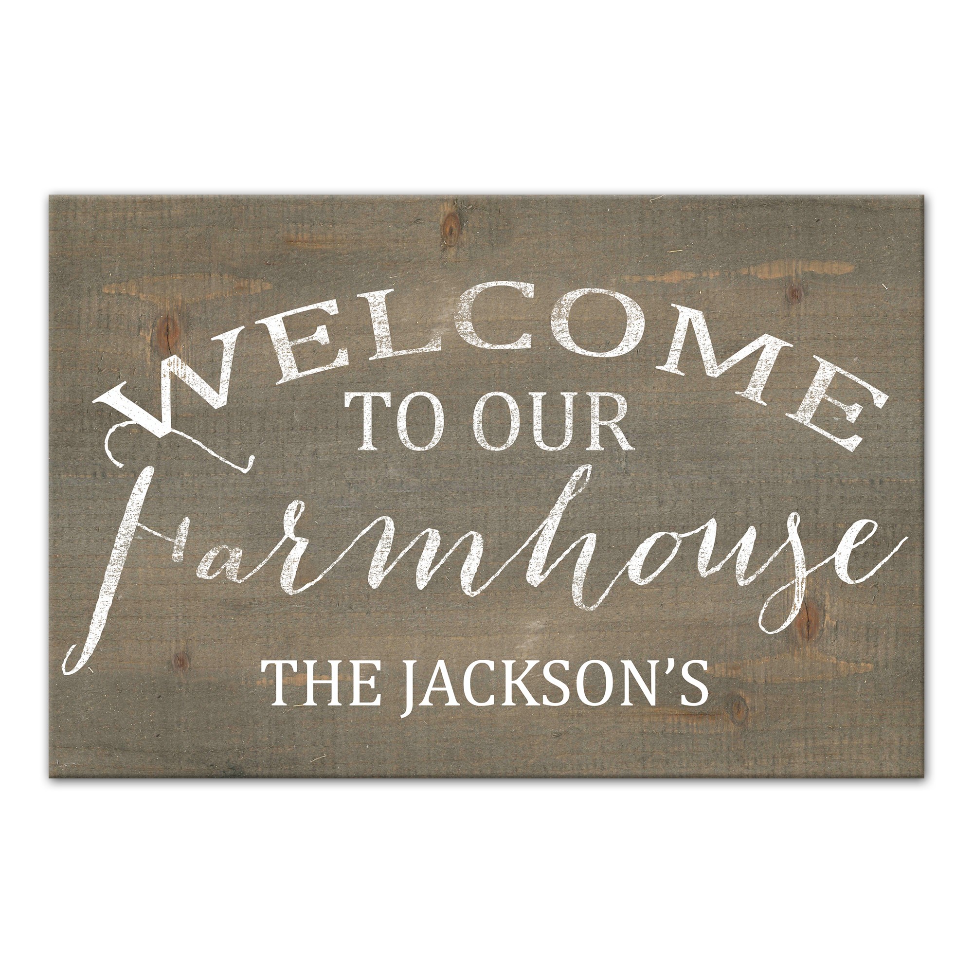 Welcome to Our Farmhouse 12x18 Personalized Canvas Wall Art