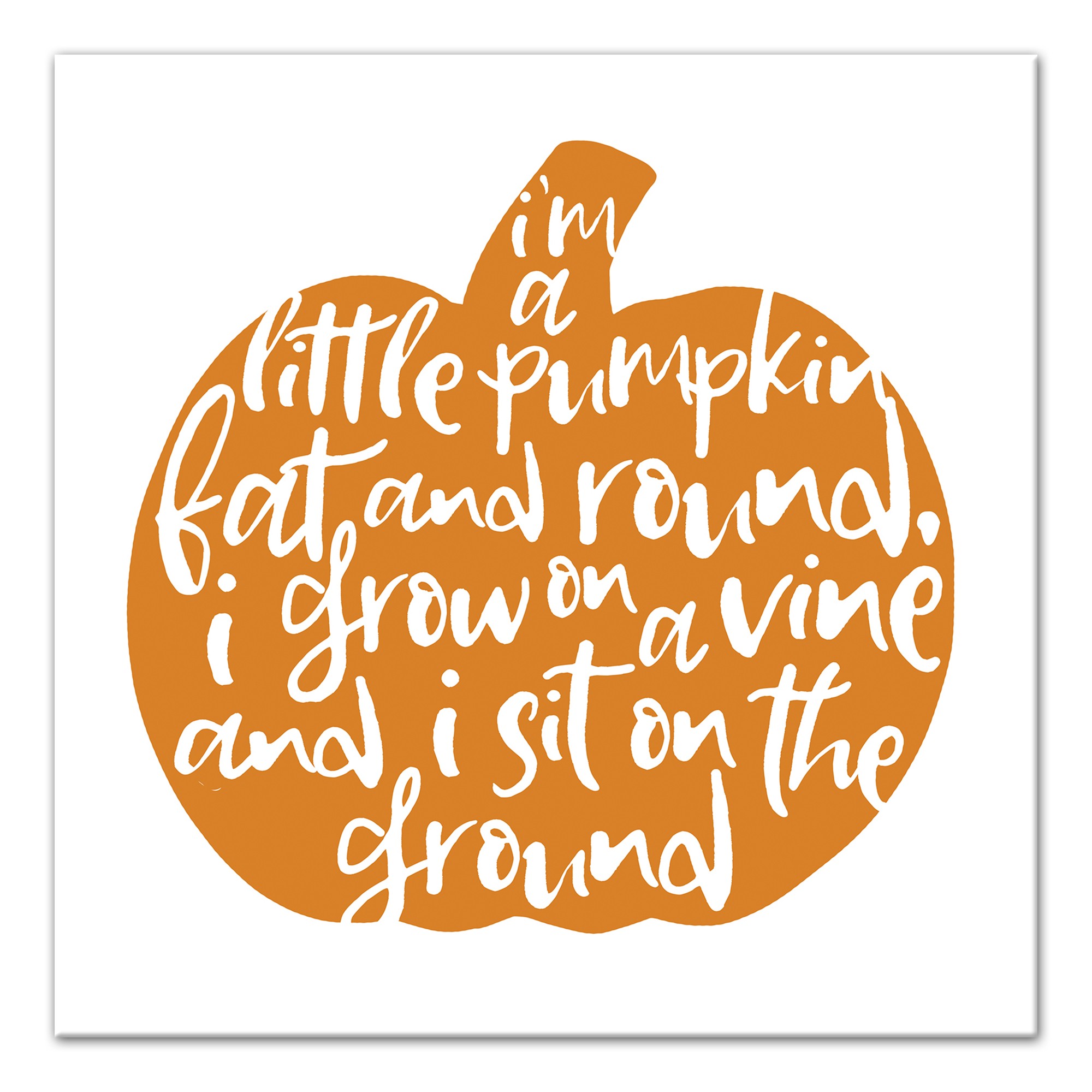 Little Pumpkin Script 12x12 Canvas Wall Art