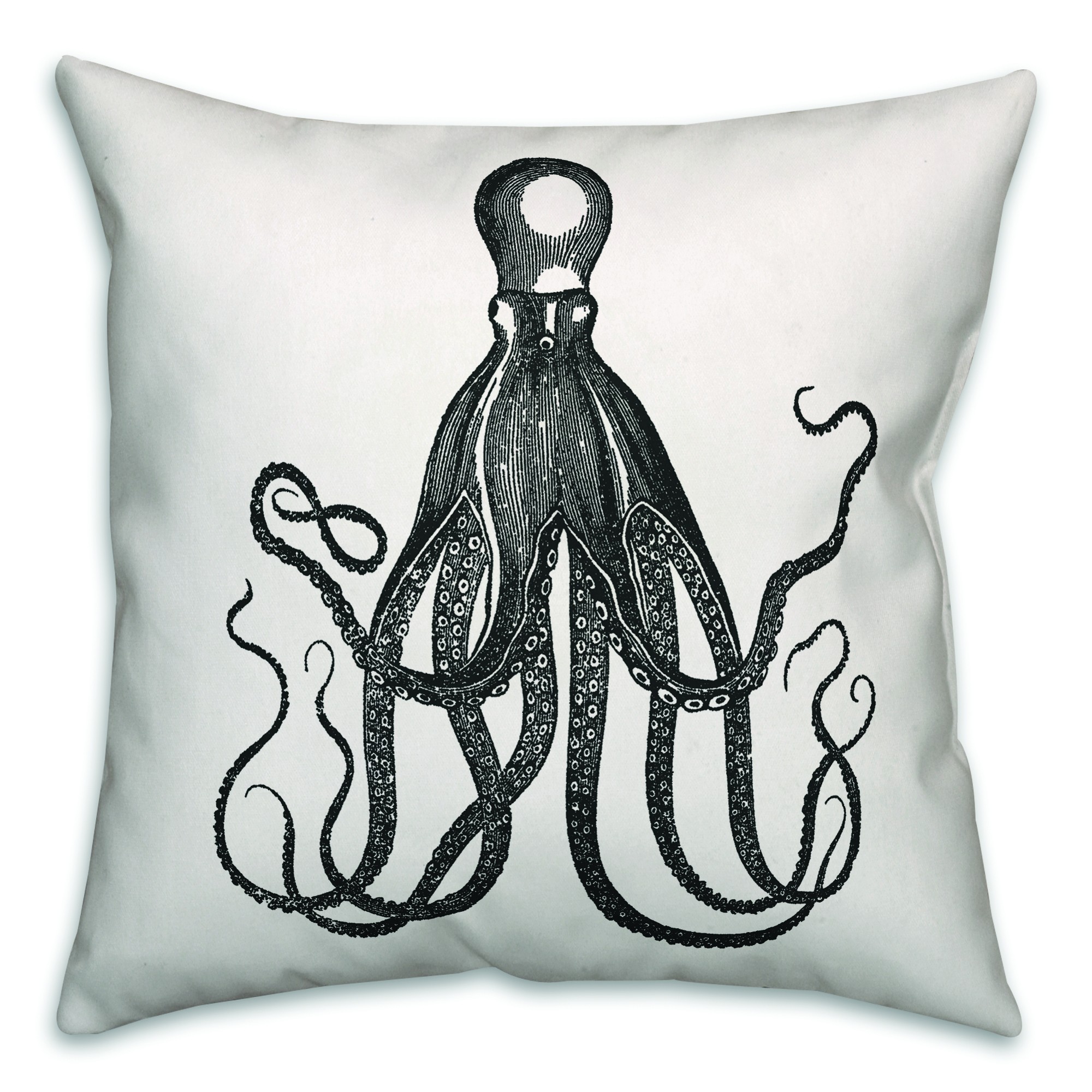 Gray Octopus 18x18 Indoor / Outdoor Pillow