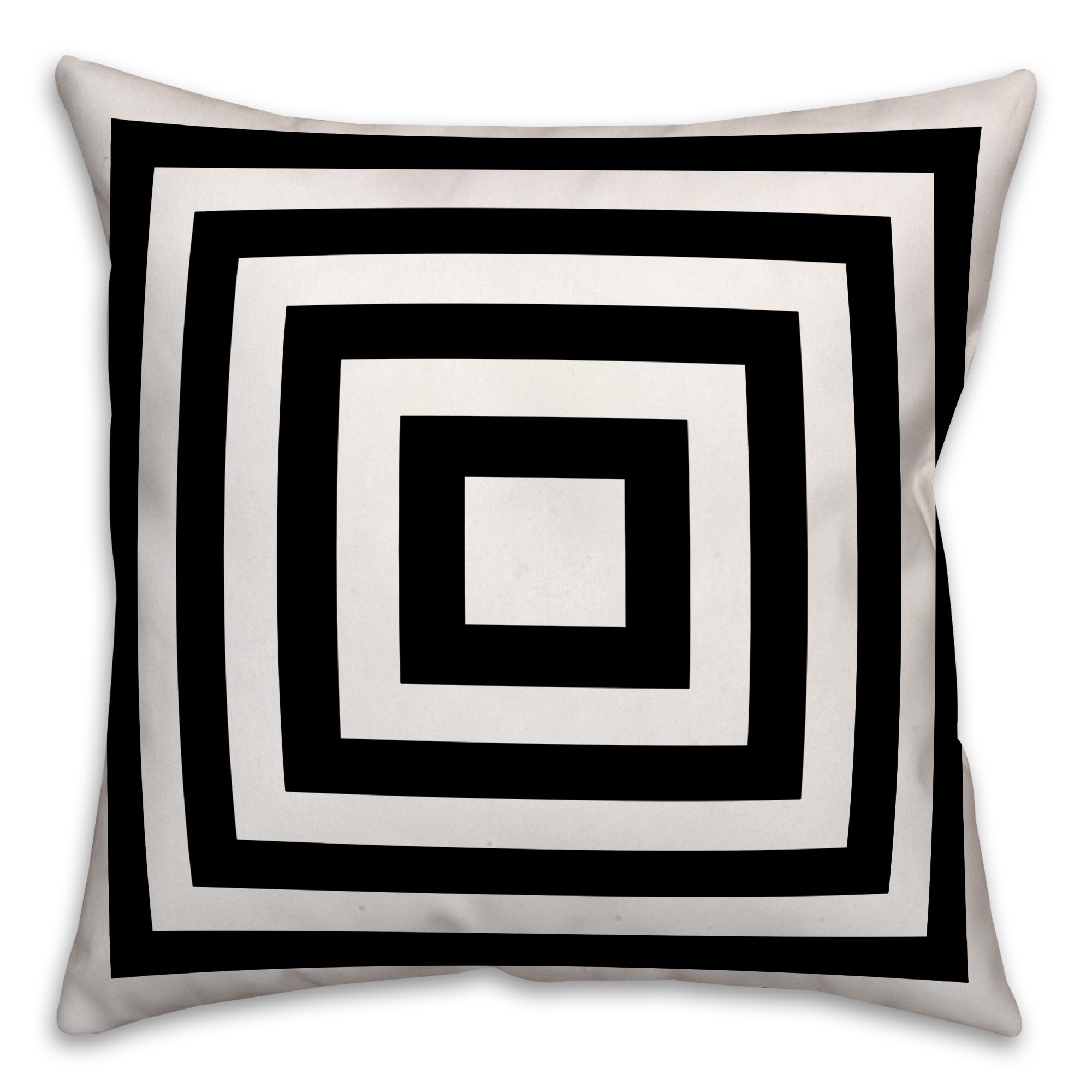 Black and White Geo Stripes 18x18 Indoor / Outdoor Pillow