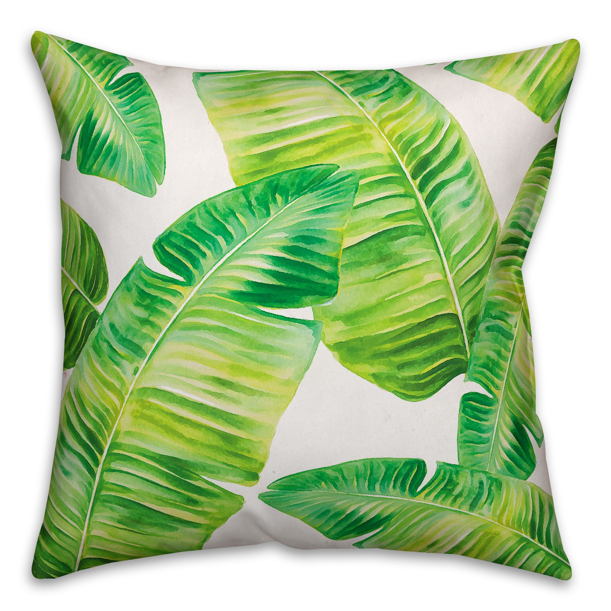 Green Painted Palms 18x18 Indoor / Outdoor Pillow