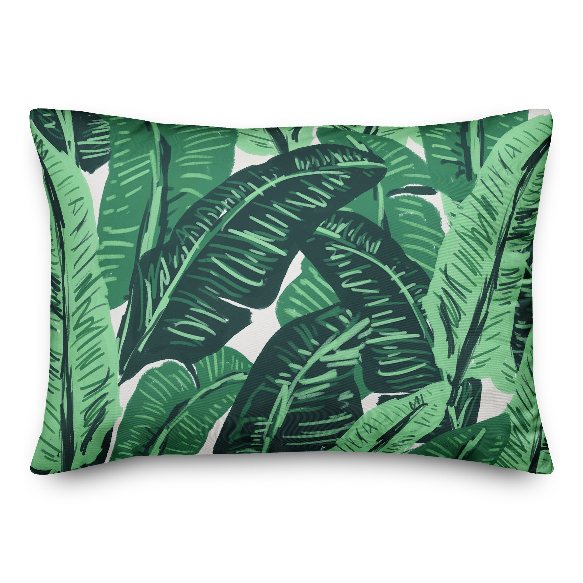 Painted Green Palms 14x20 Indoor / Outdoor Pillow
