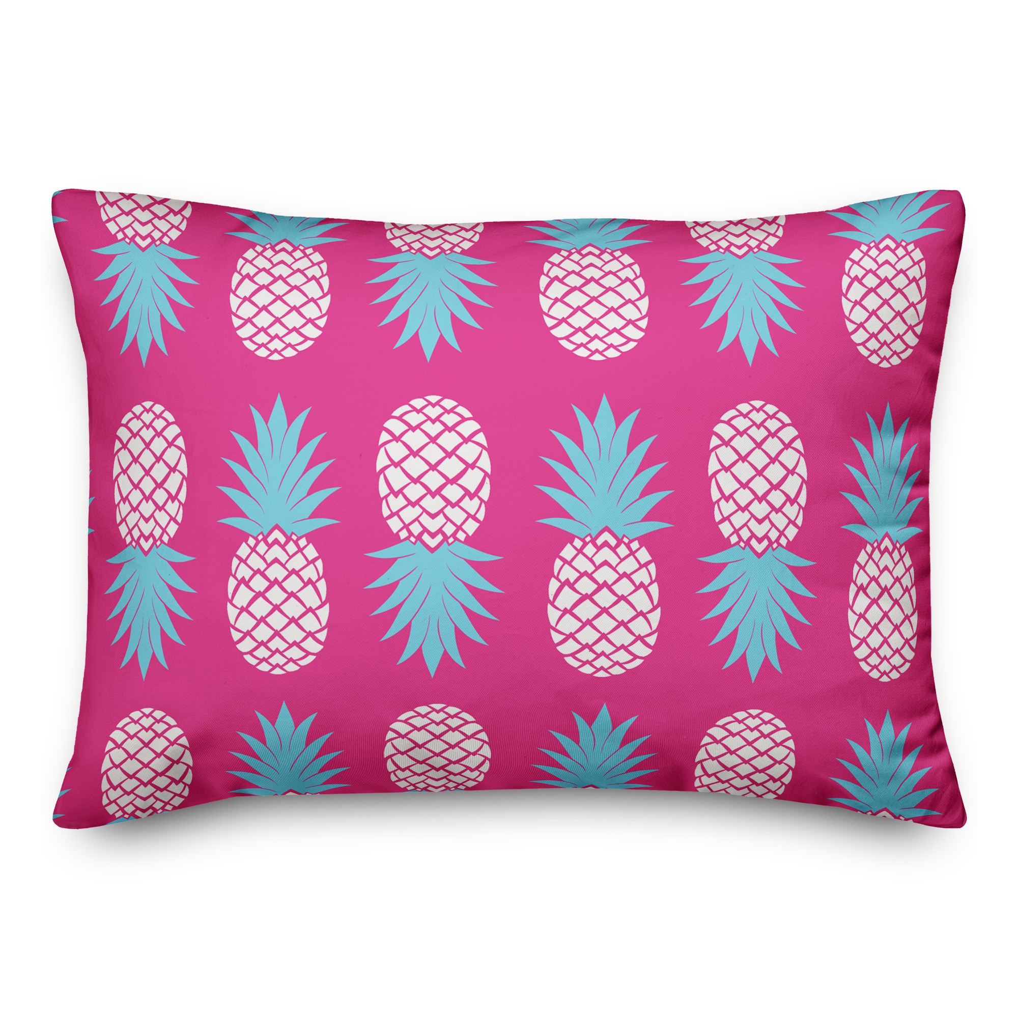 Pink and Blue Pineapples 14x20 Indoor / Outdoor Pillow