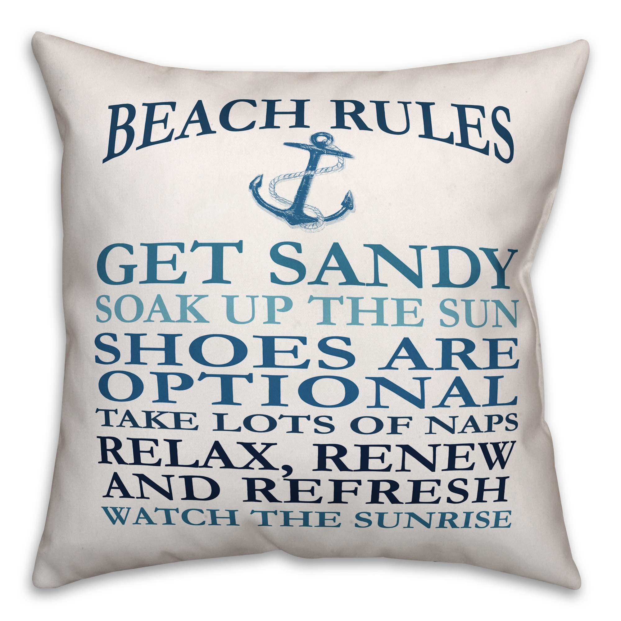 Beach Rules 18x18 Indoor / Outdoor Pillow