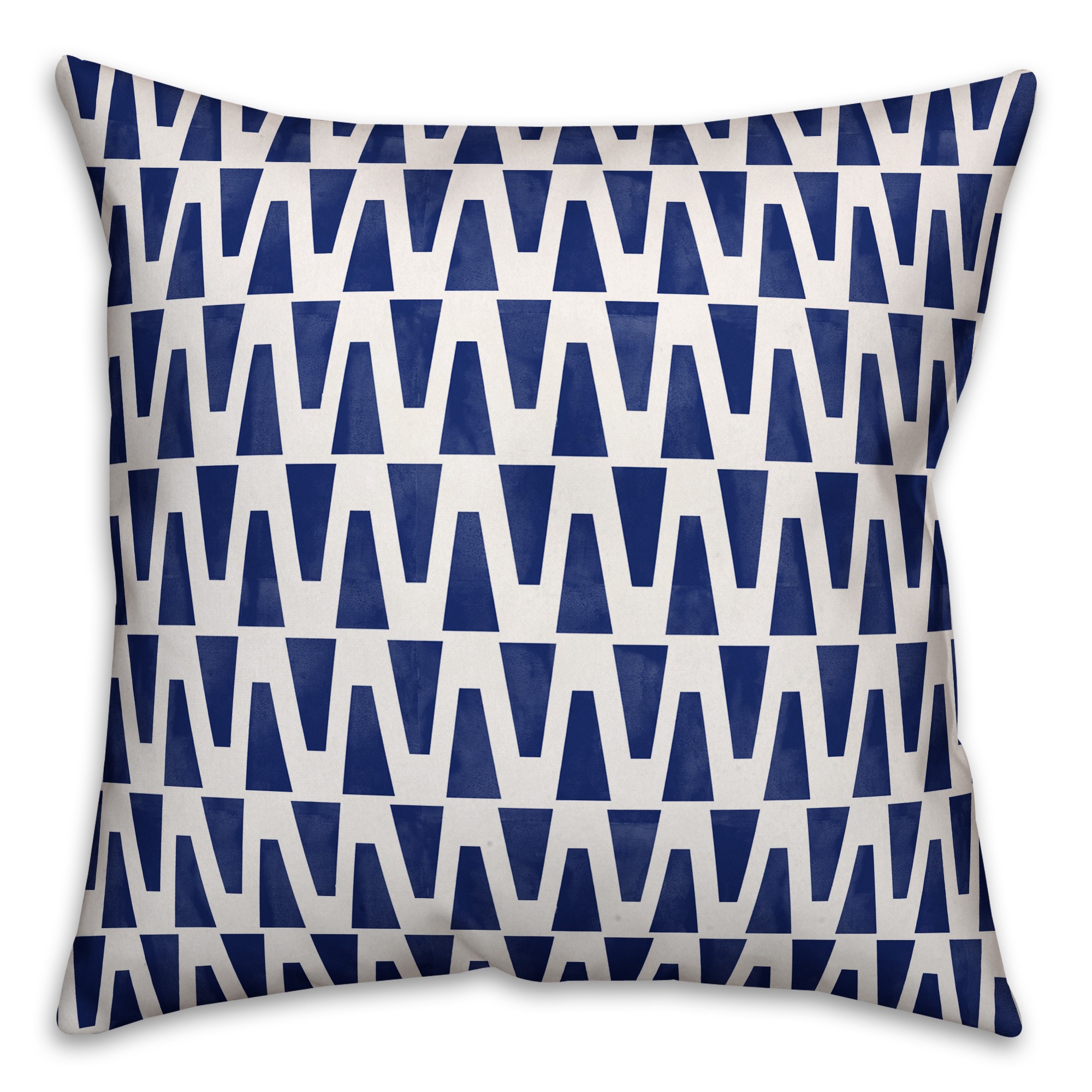 Blue Watercolor Diamonds 18x18 Indoor / Outdoor Pillow