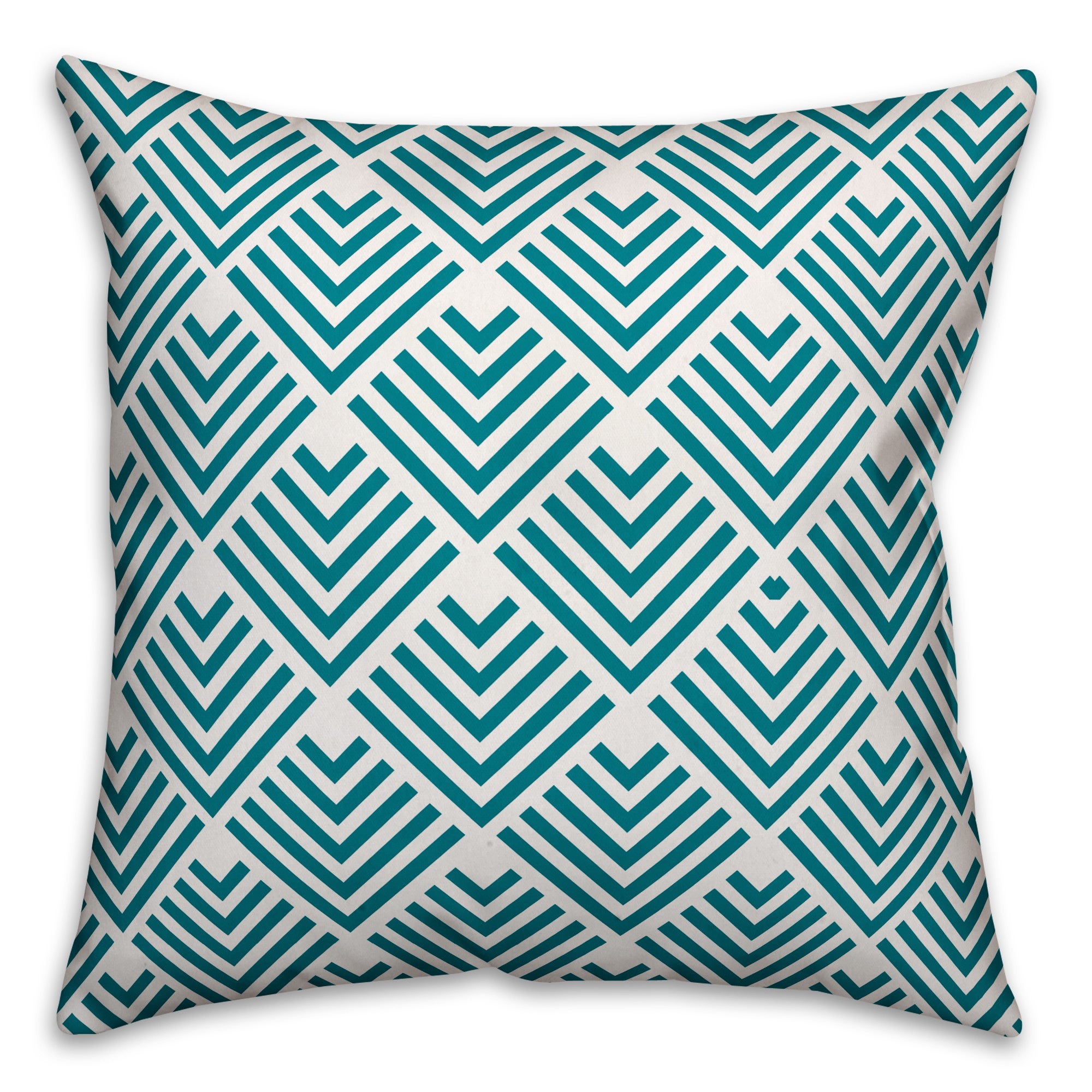 Teal Geometric Arrow 18x18 Indoor / Outdoor Pillow
