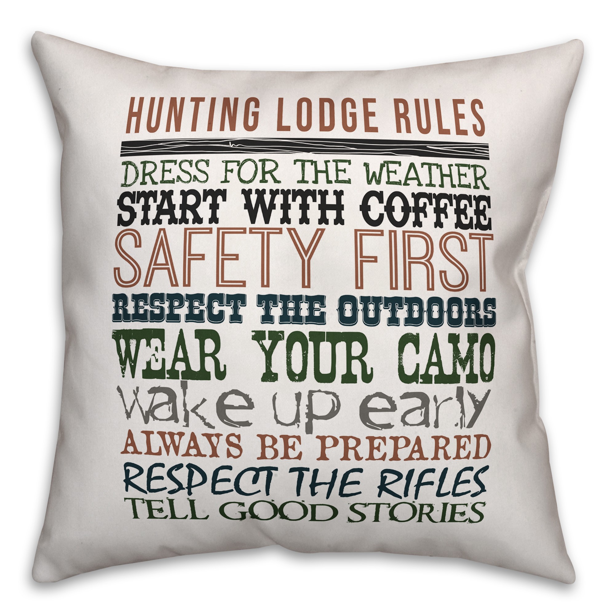 Hunting Lodge Pattern 18x18 Indoor / Outdoor Pillow