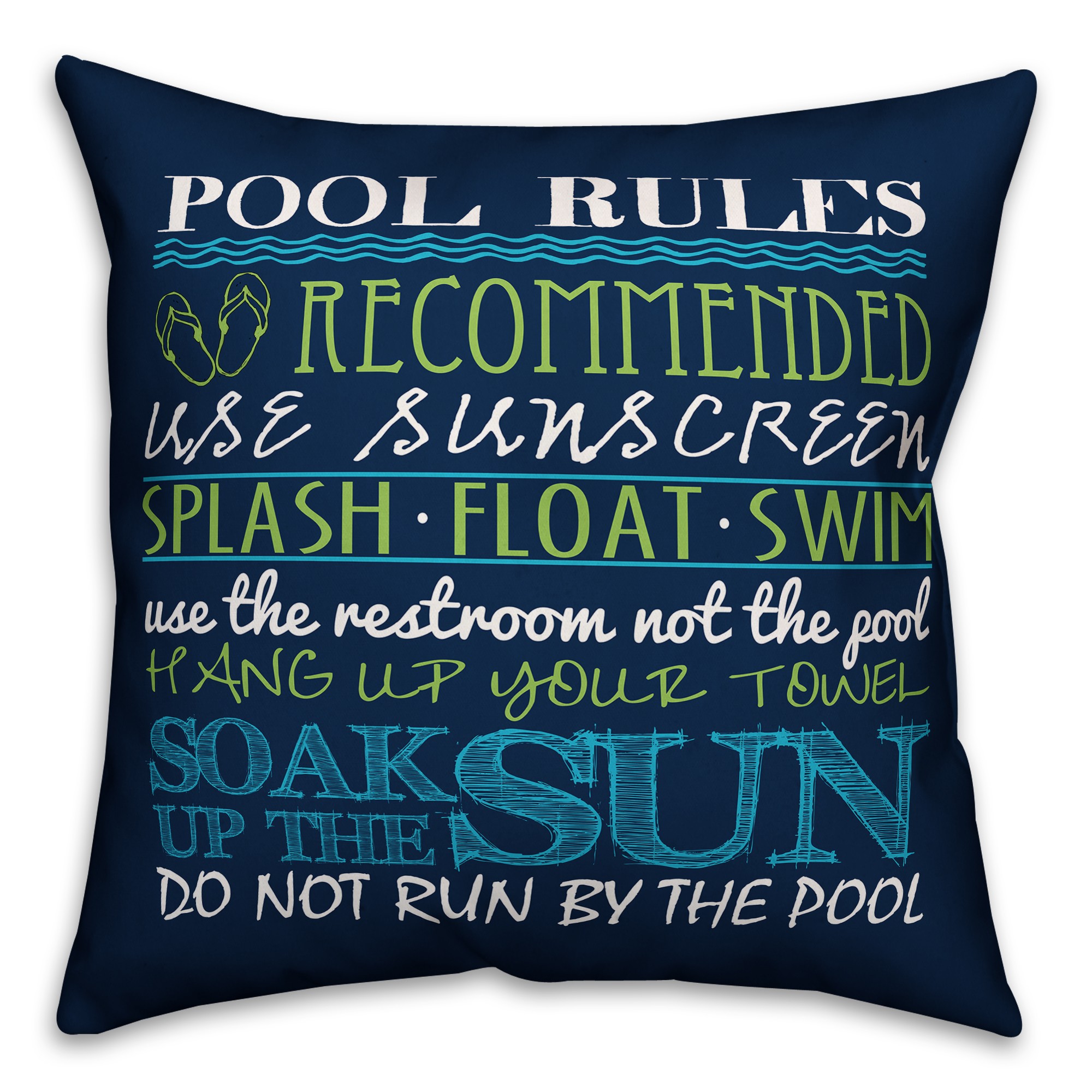Pool Rules 18x18 Indoor / Outdoor Pillow