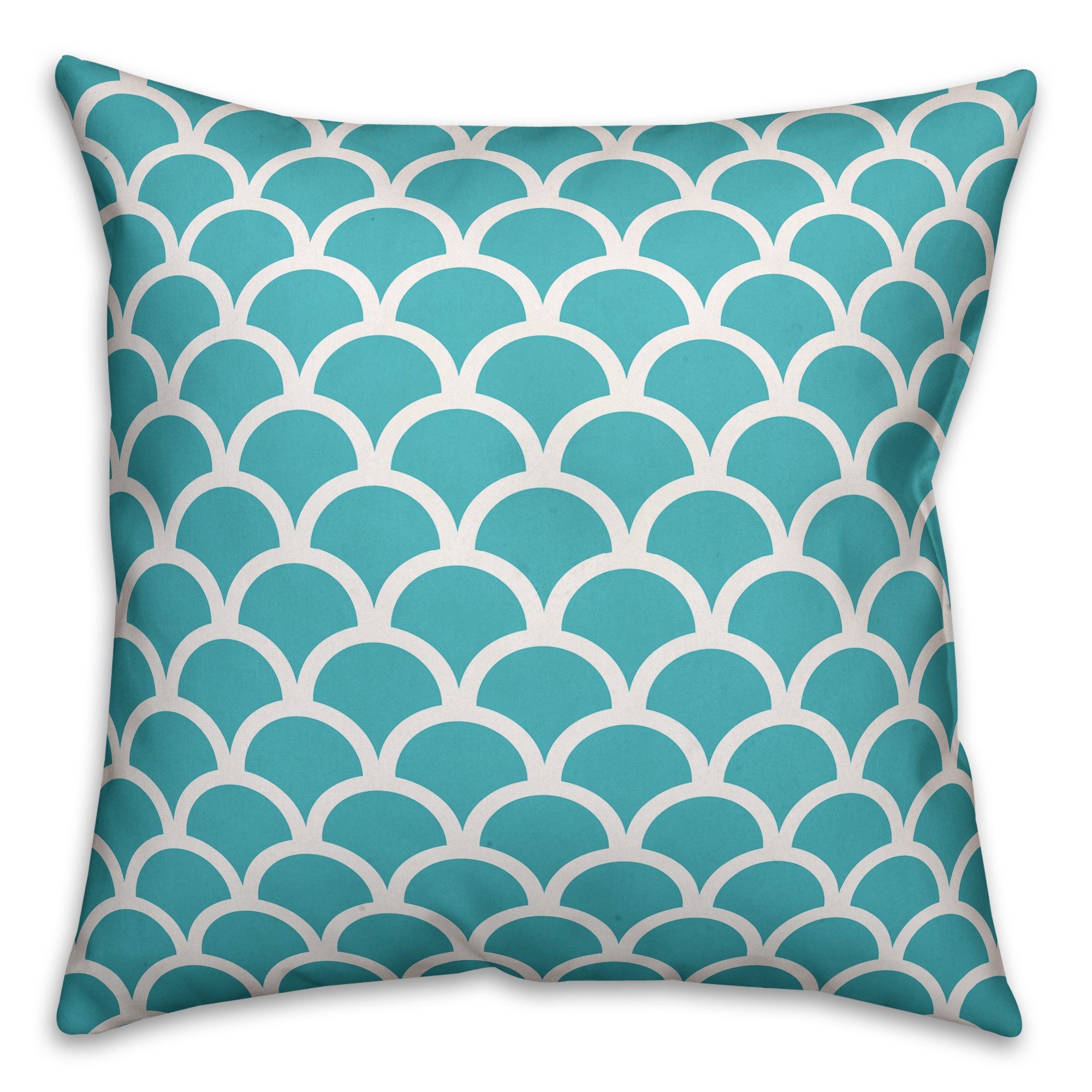 Blue Scallop Pattern 18x18 Indoor / Outdoor Pillow