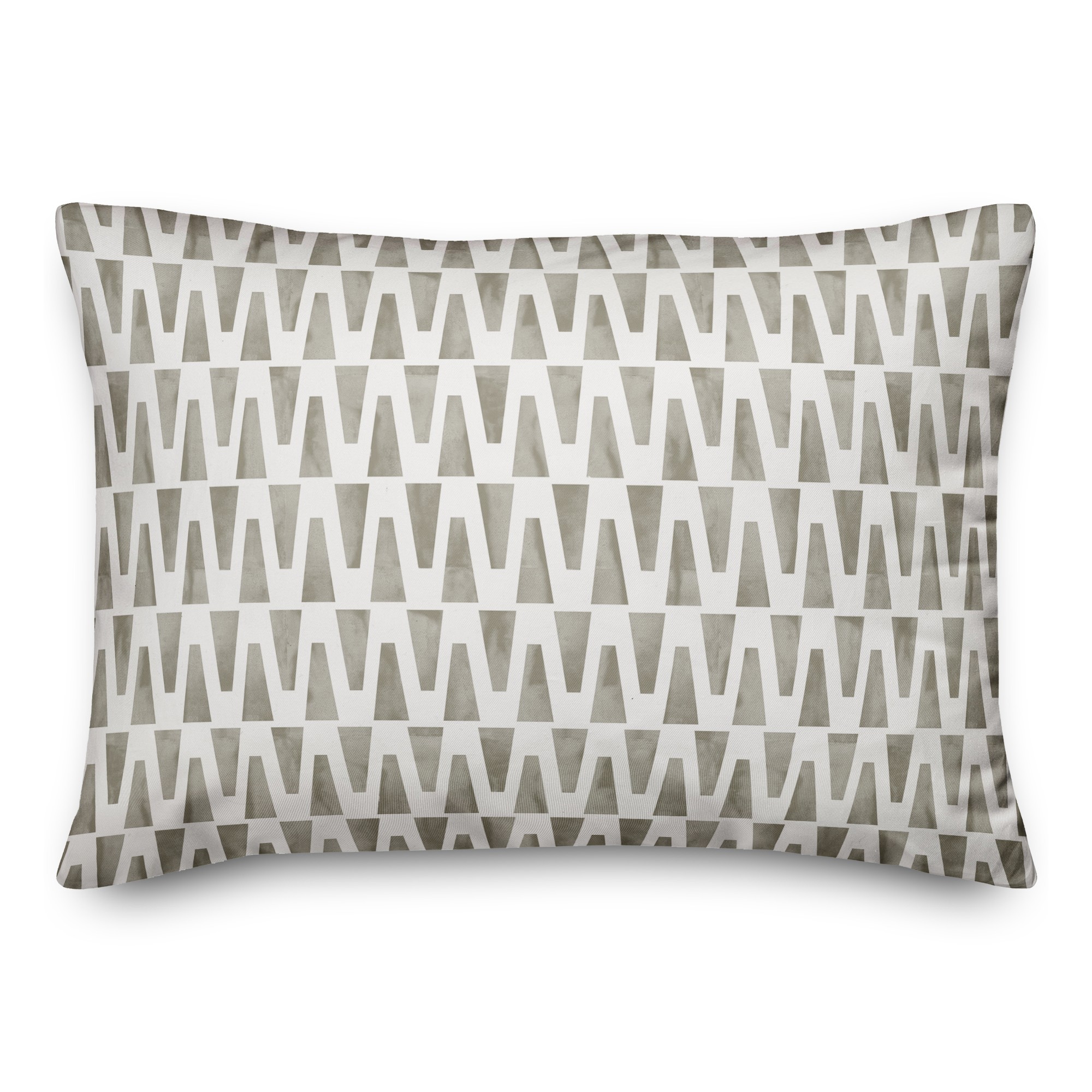 Taupe Geo Triangles 14x20 Spun Poly Pillow
