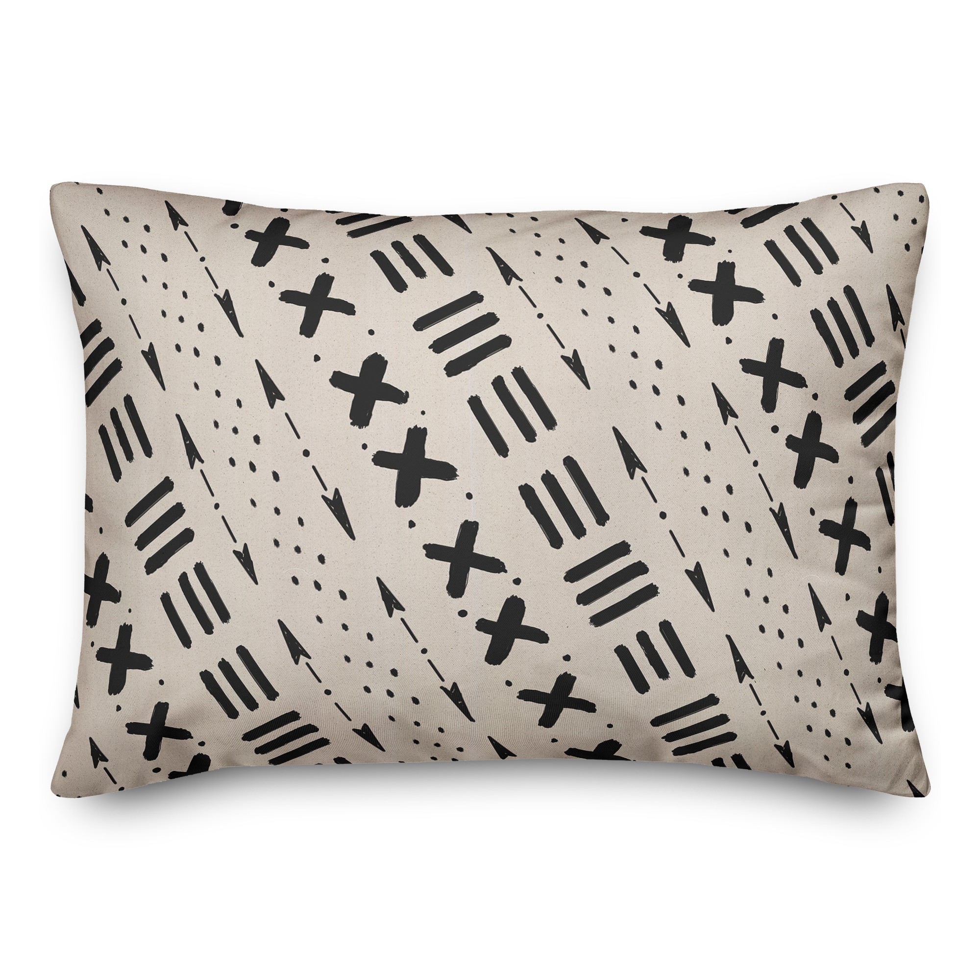 Beige Tribal Pattern 14x20 Spun Poly Pillow