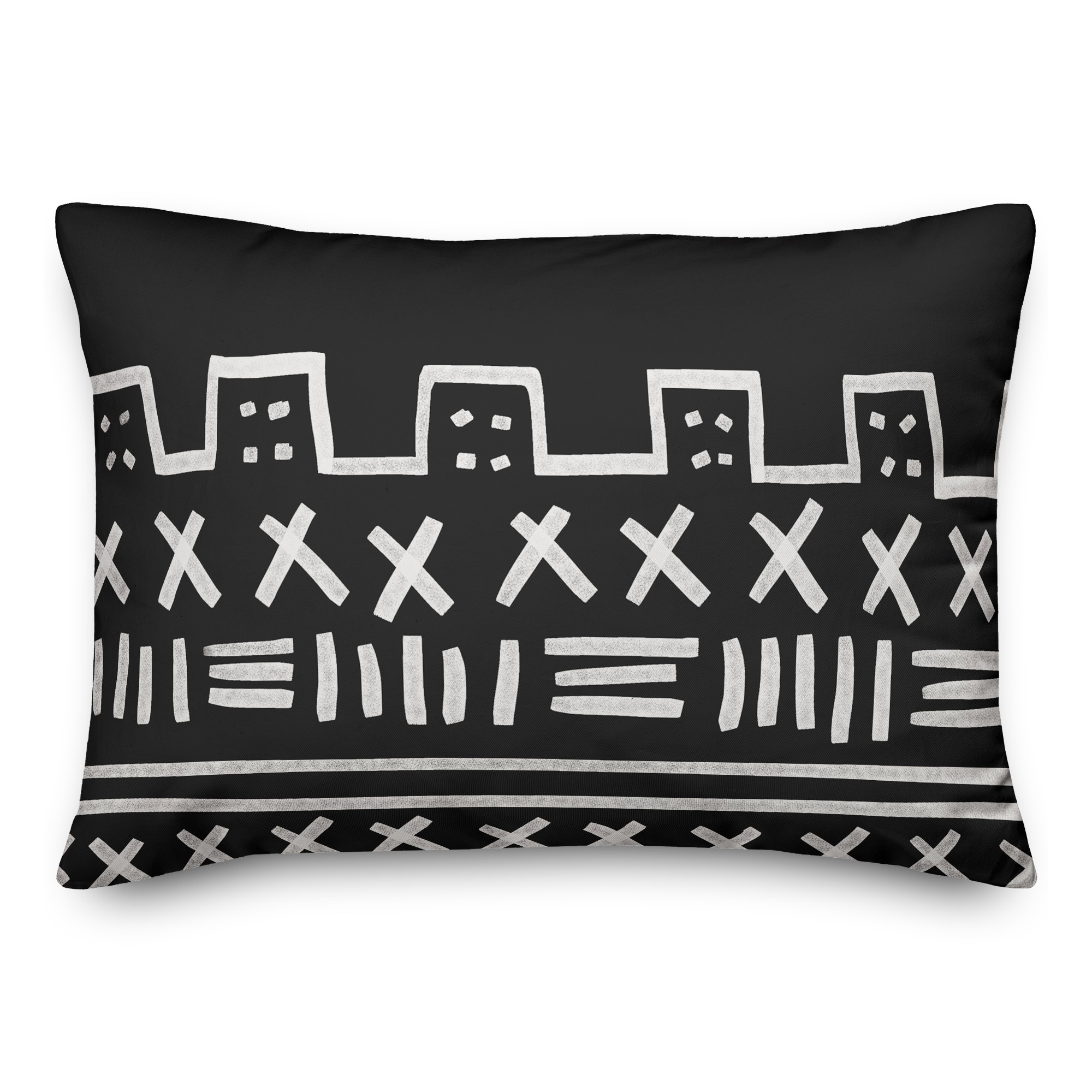 Black and White Tribal 14x20 Spun Poly Pillow