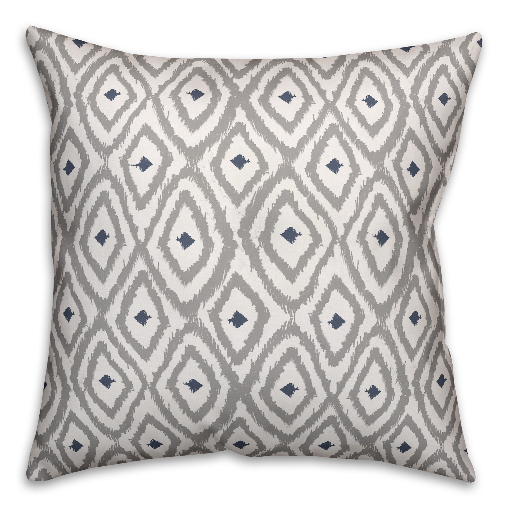 Gray Diamond Southwest Pattern 18x18 Spun Poly Pillow