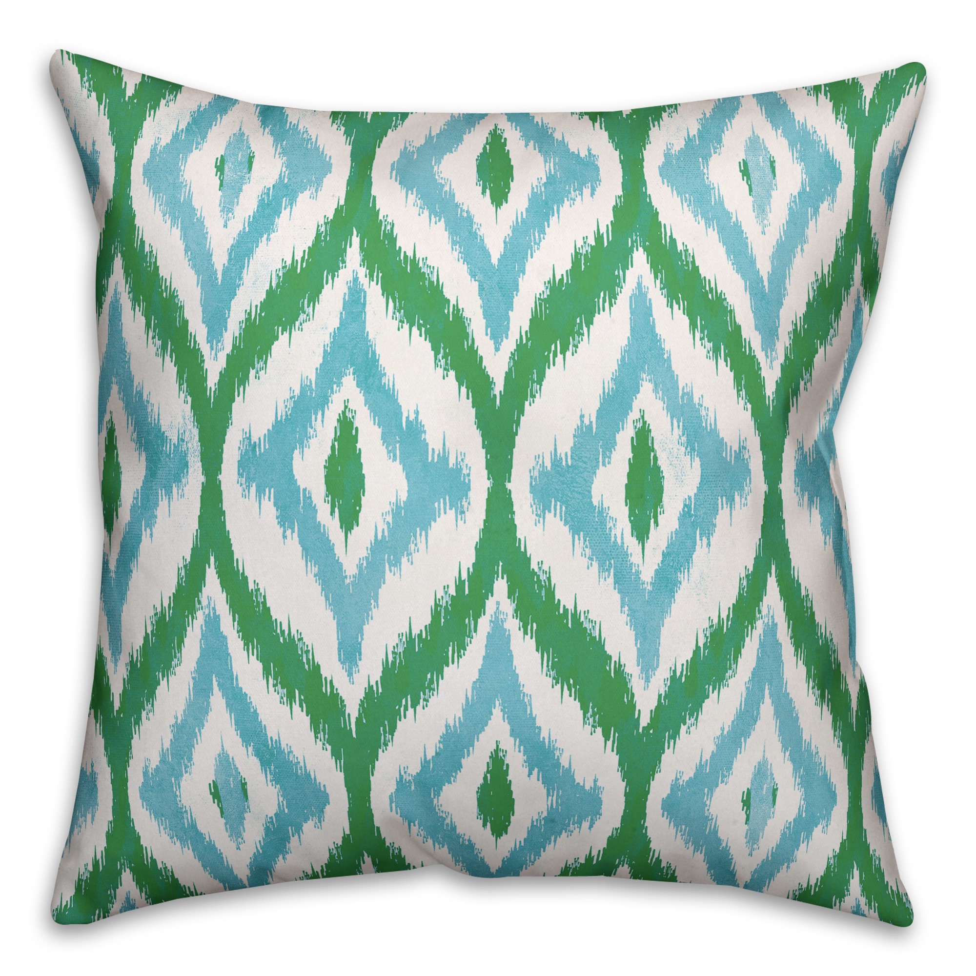 Green Summer Ikat 18x18 Indoor / Outdoor Pillow