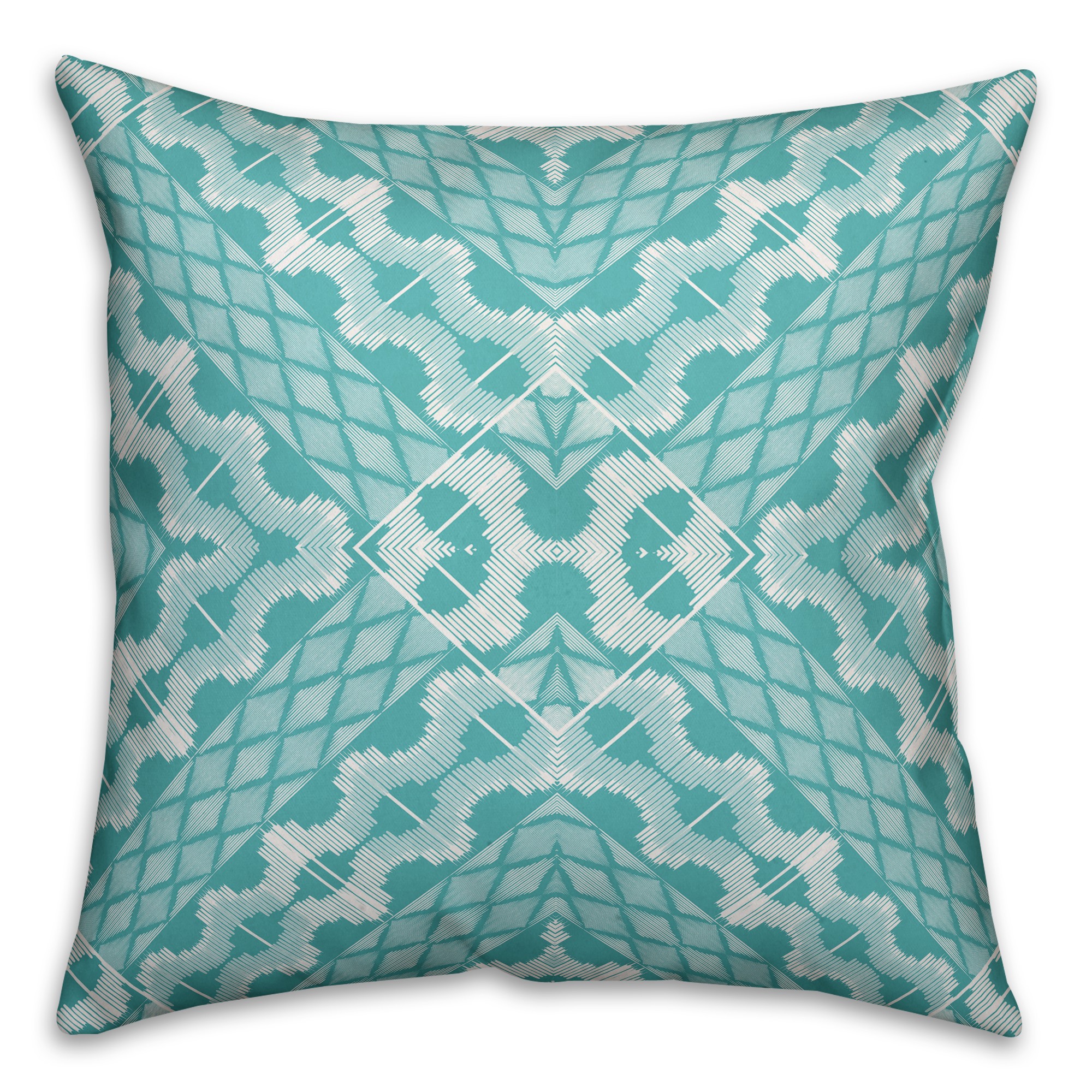 Teal Boho Pattern 18x18 Indoor / Outdoor Pillow