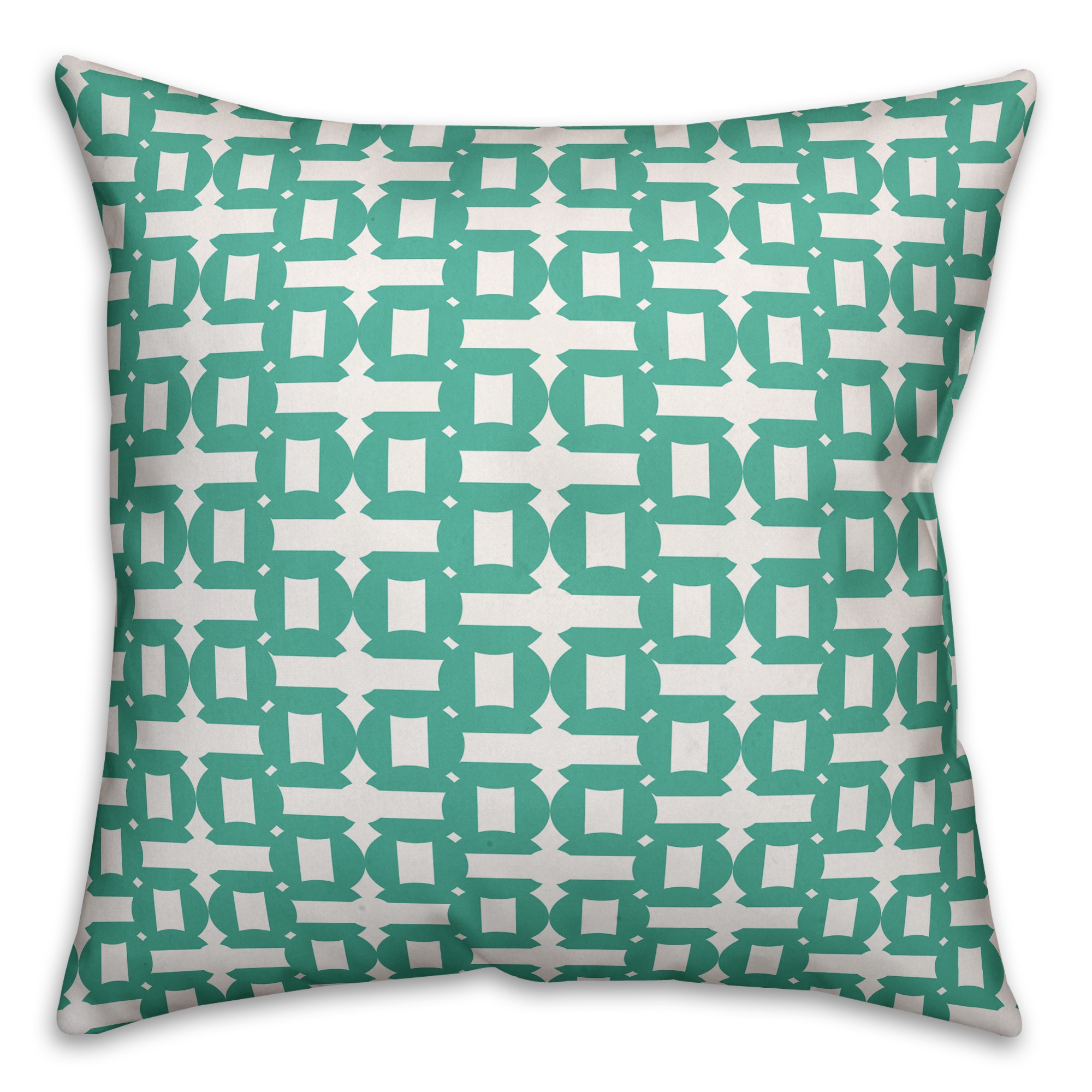 Teal Geo Pattern 18x18 Indoor / Outdoor Pillow