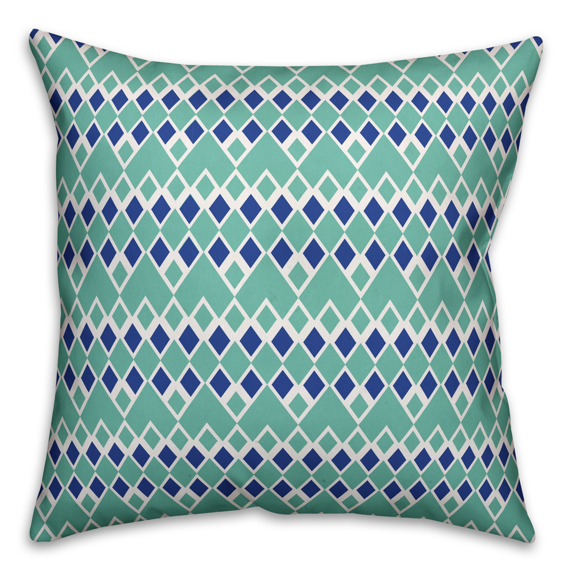 Tribal Blue Diamonds 18x18 Indoor / Outdoor Pillow