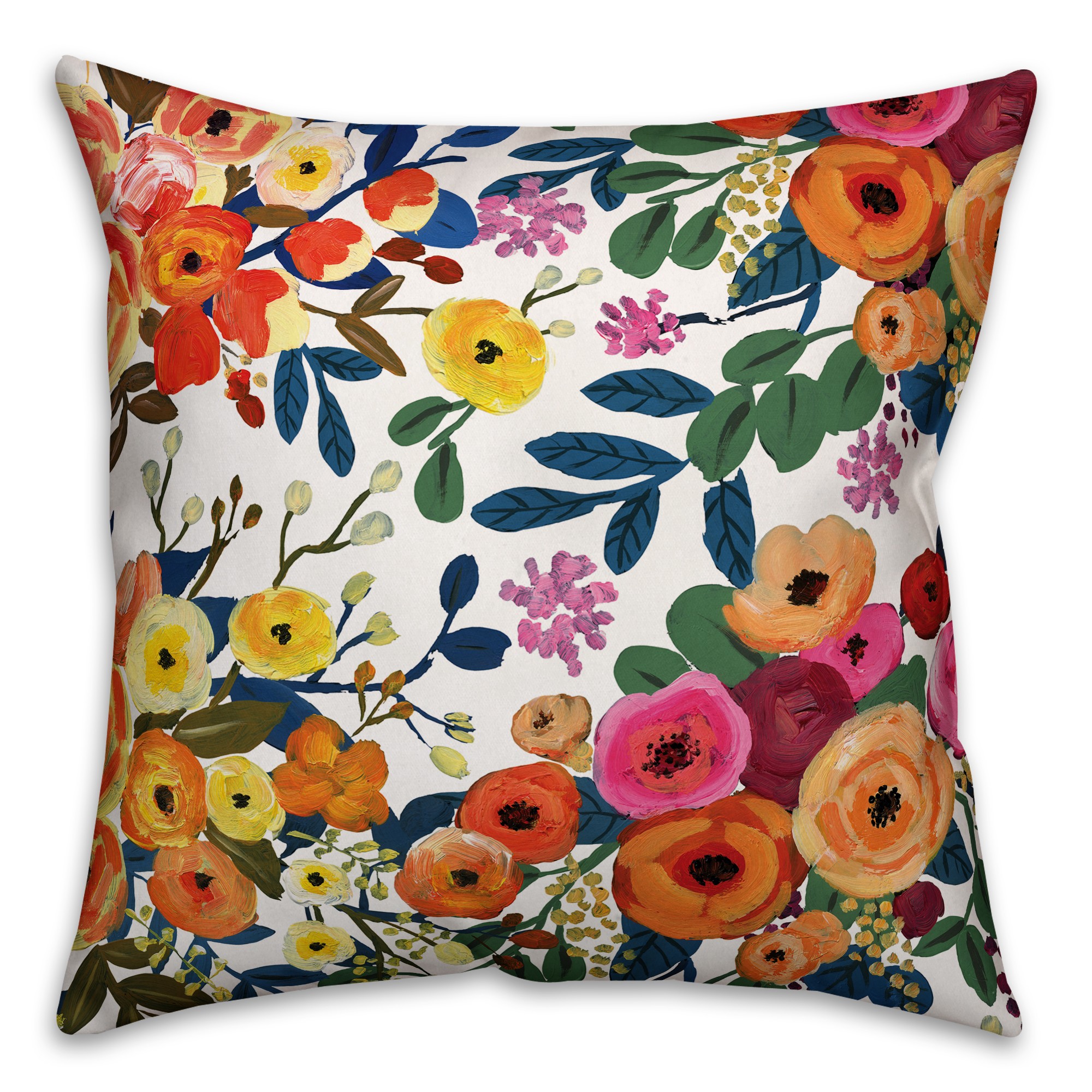 Colorful Wildflowers 18x18 Indoor / Outdoor Pillow