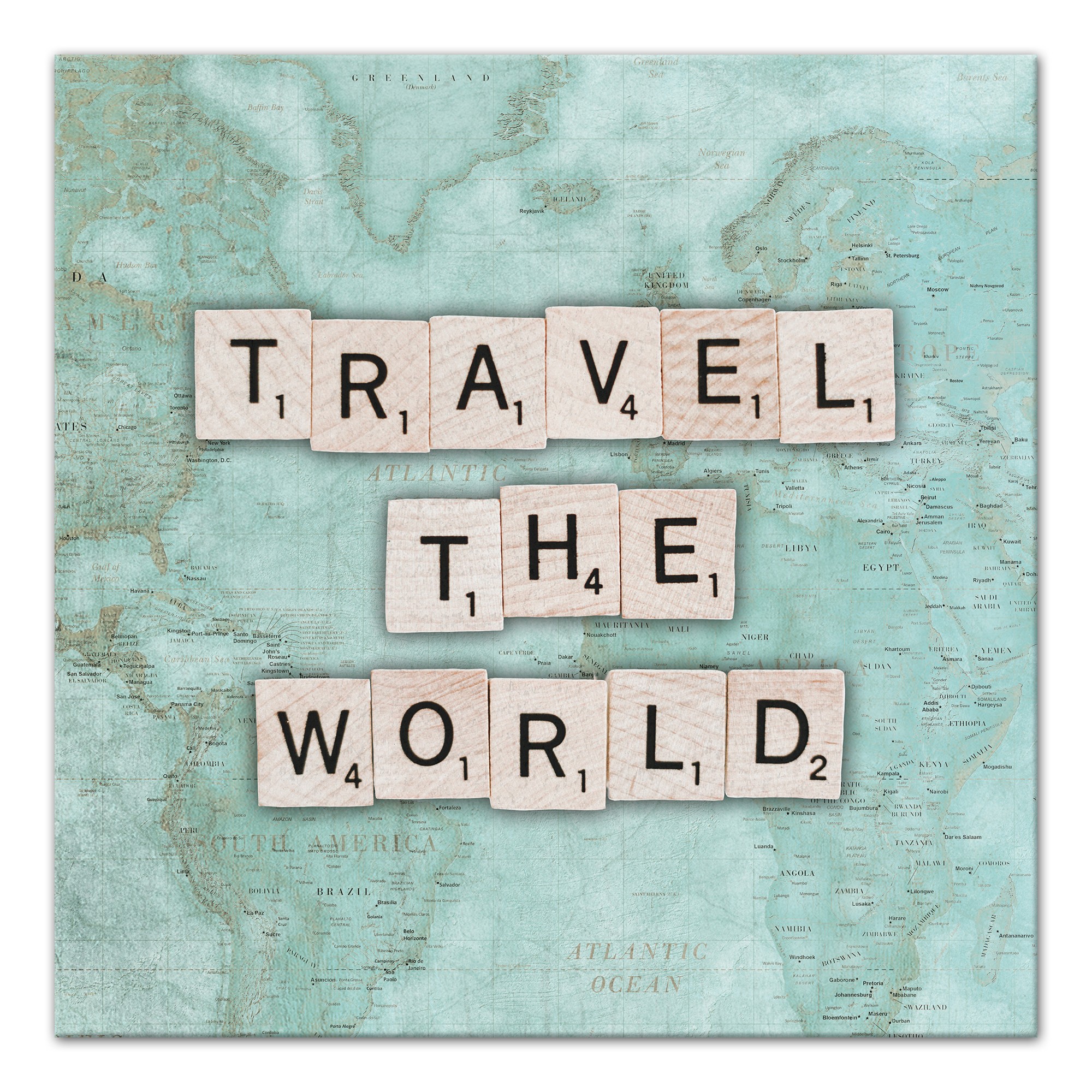 Travel the World 16x16 Canvas Wall Art