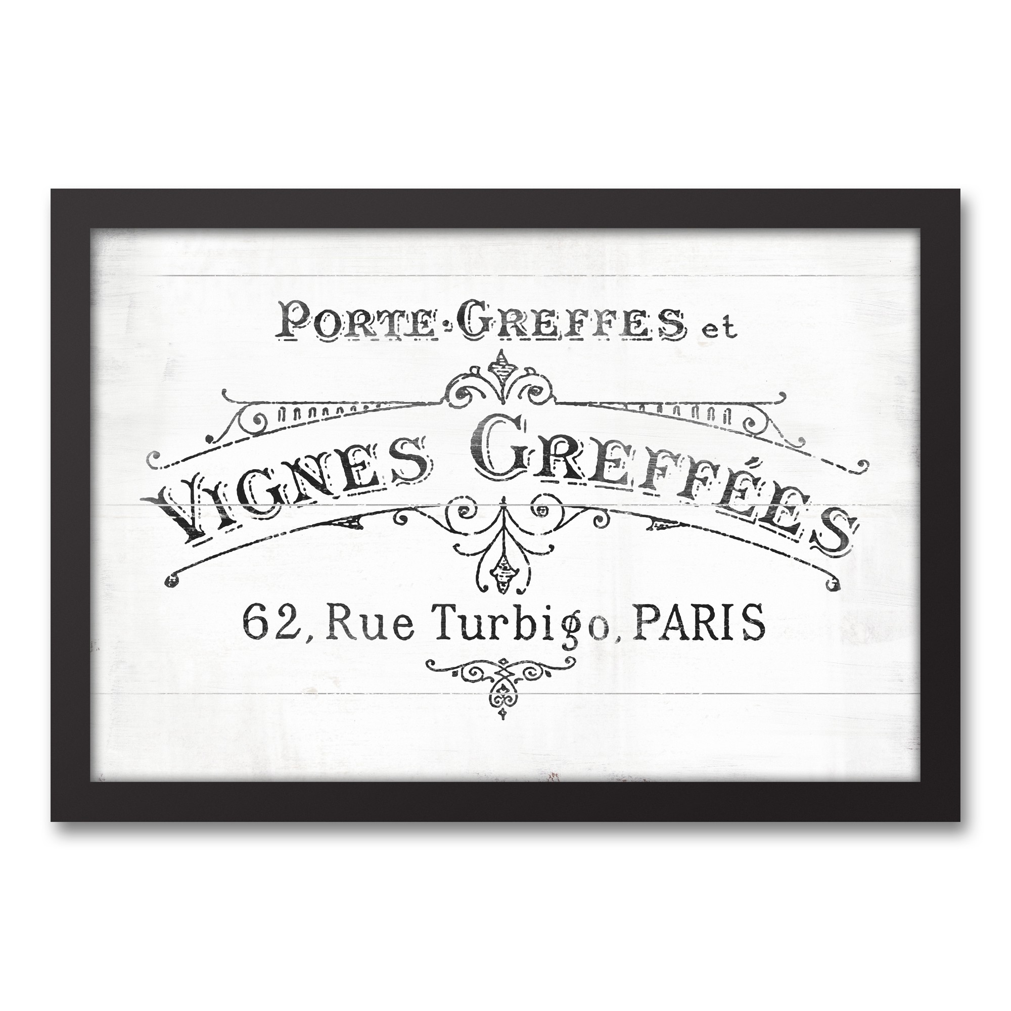 Vintage Wine Label Paris 12x18 Black Framed Canvas