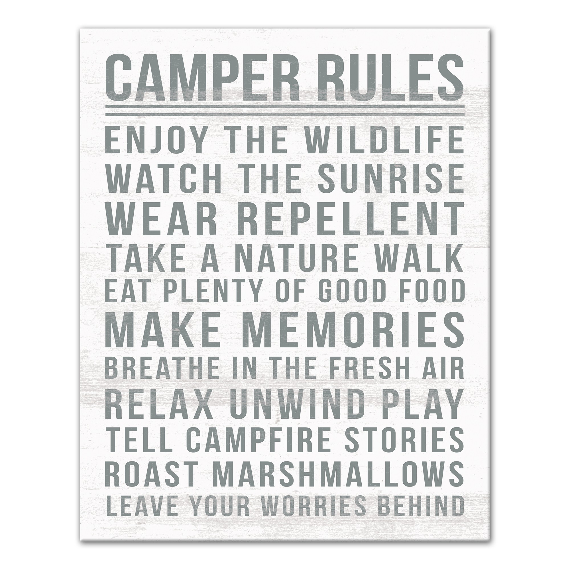Camper Rules 16x20 Canvas Wall Art