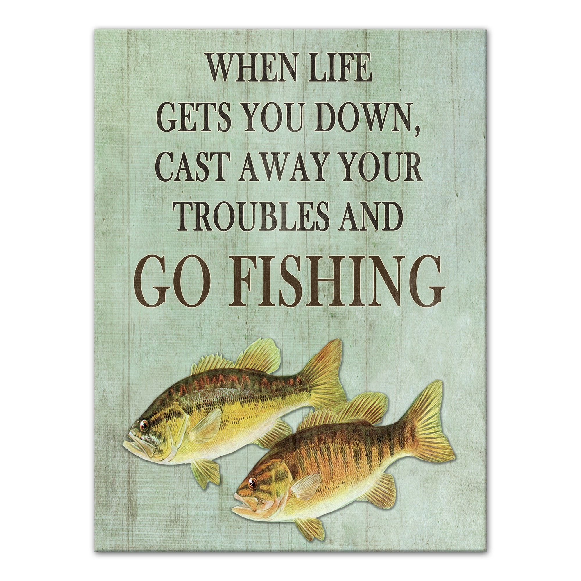 Cast Away Your Troubles 18x24 Canvas Wall Art