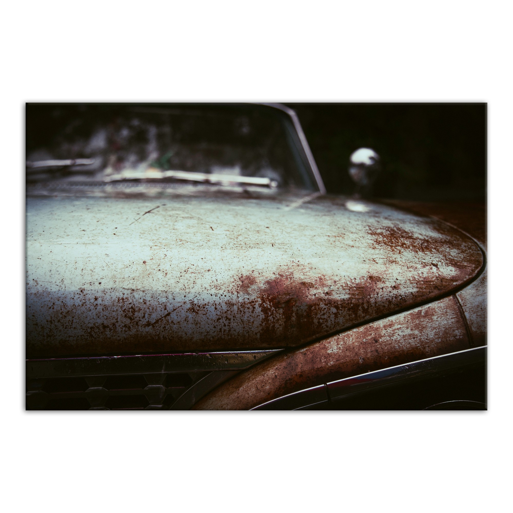 Rusty Blue Car 20x30 Canvas Wall Art