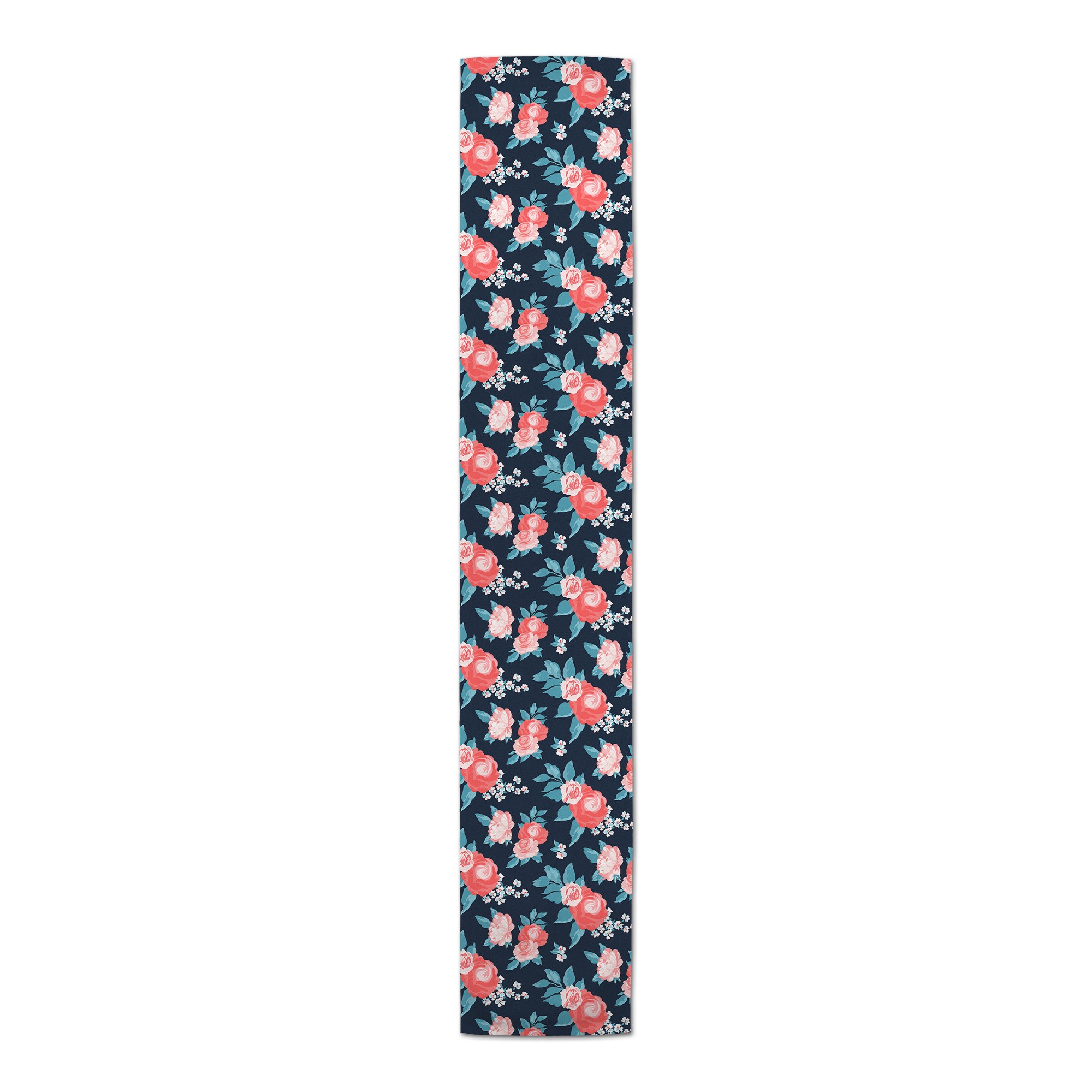 Coral & Navy Floral Runner