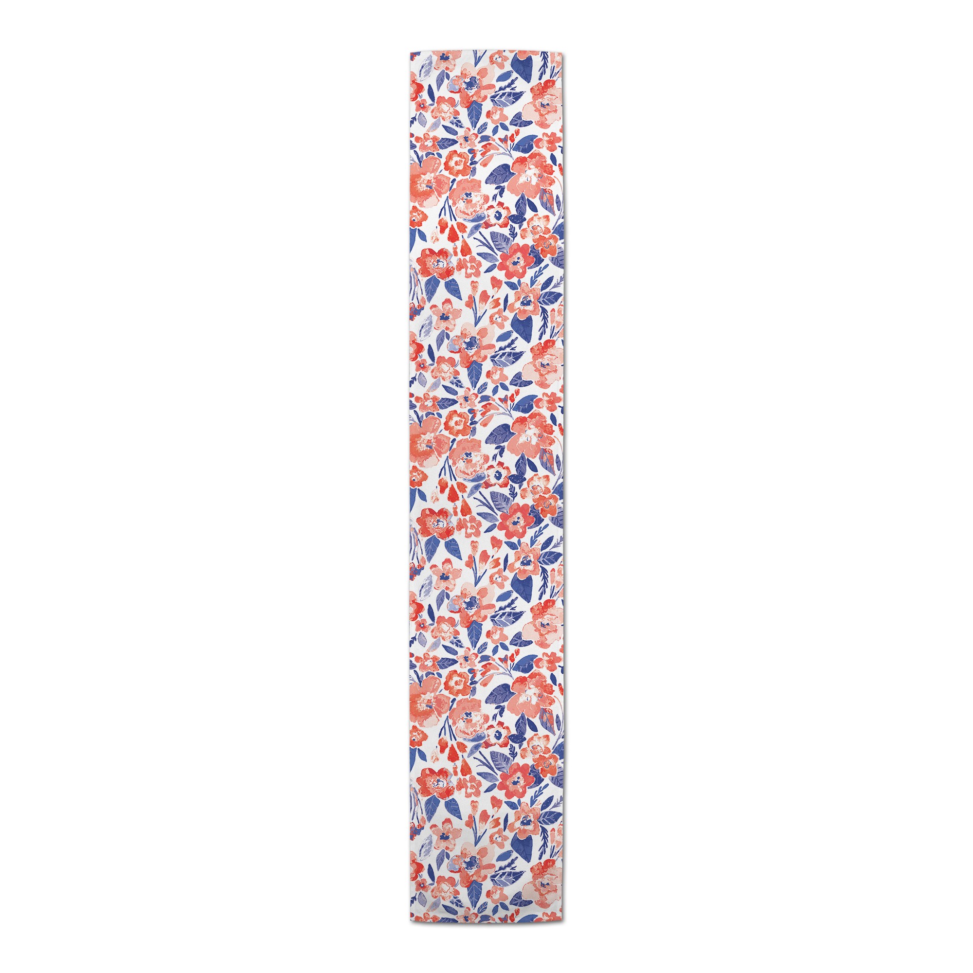 Red & Blue Patchy Flowers Runner