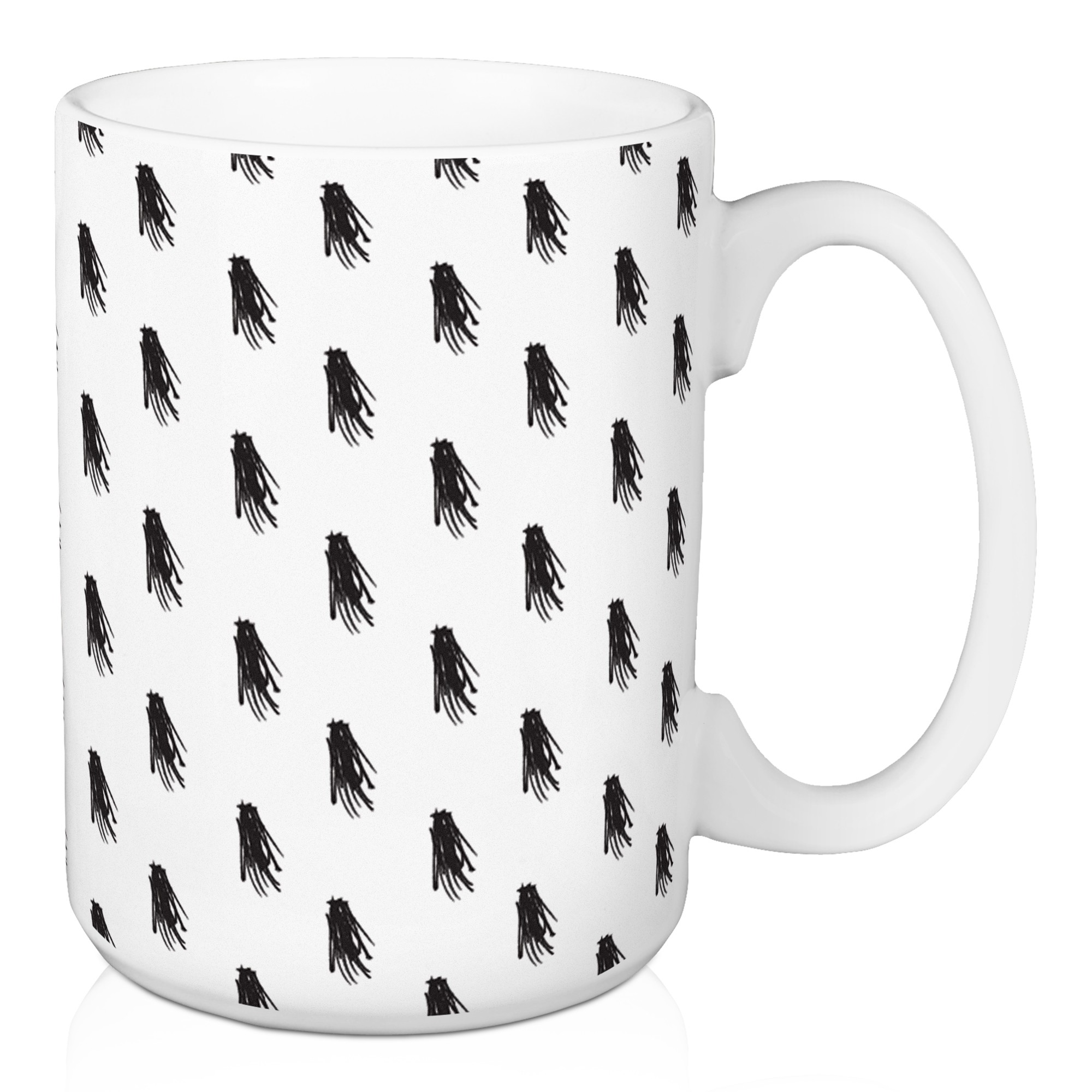 Black and White Tassle Pattern 15 oz Mug