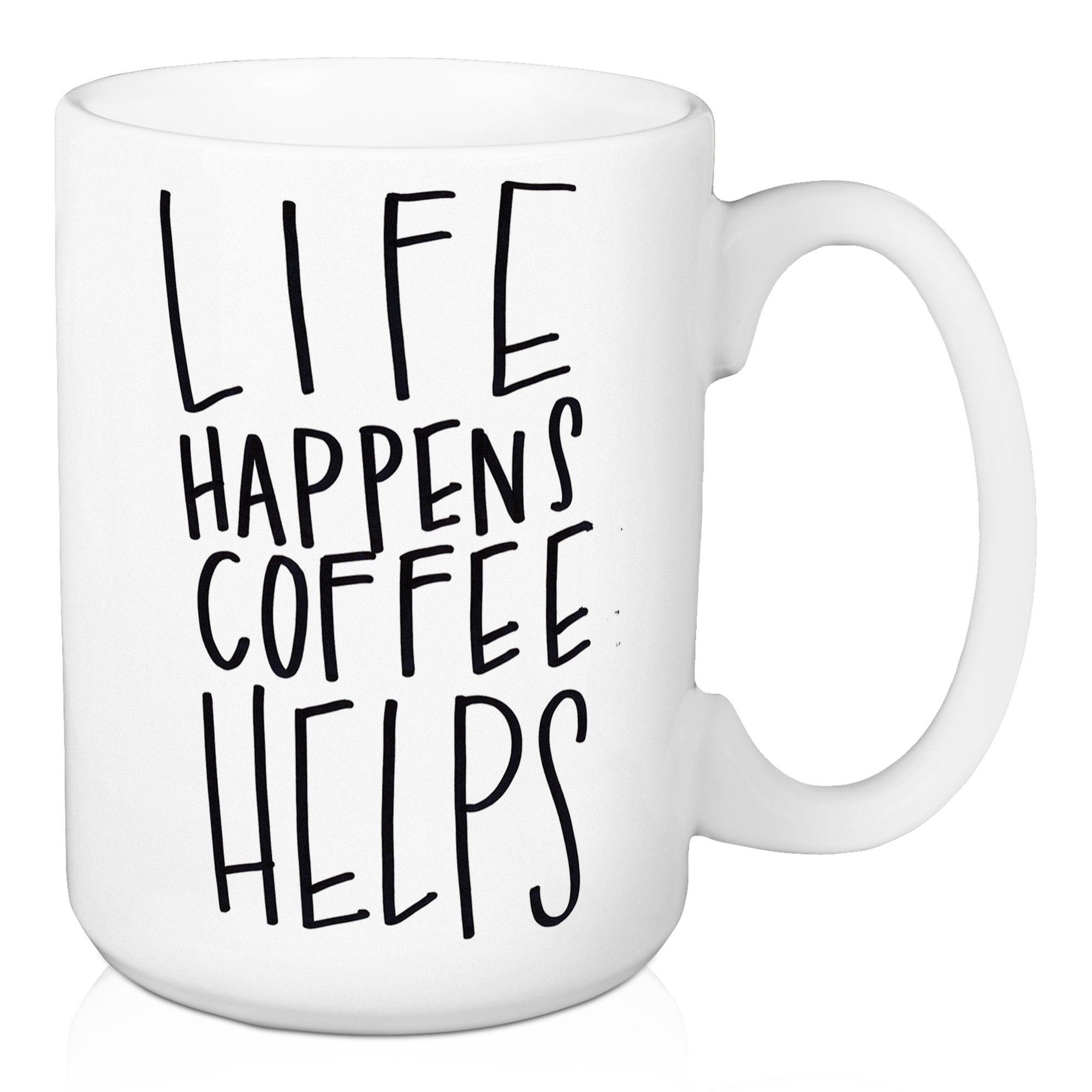 Life Happens Coffee Helps 15 oz Mug