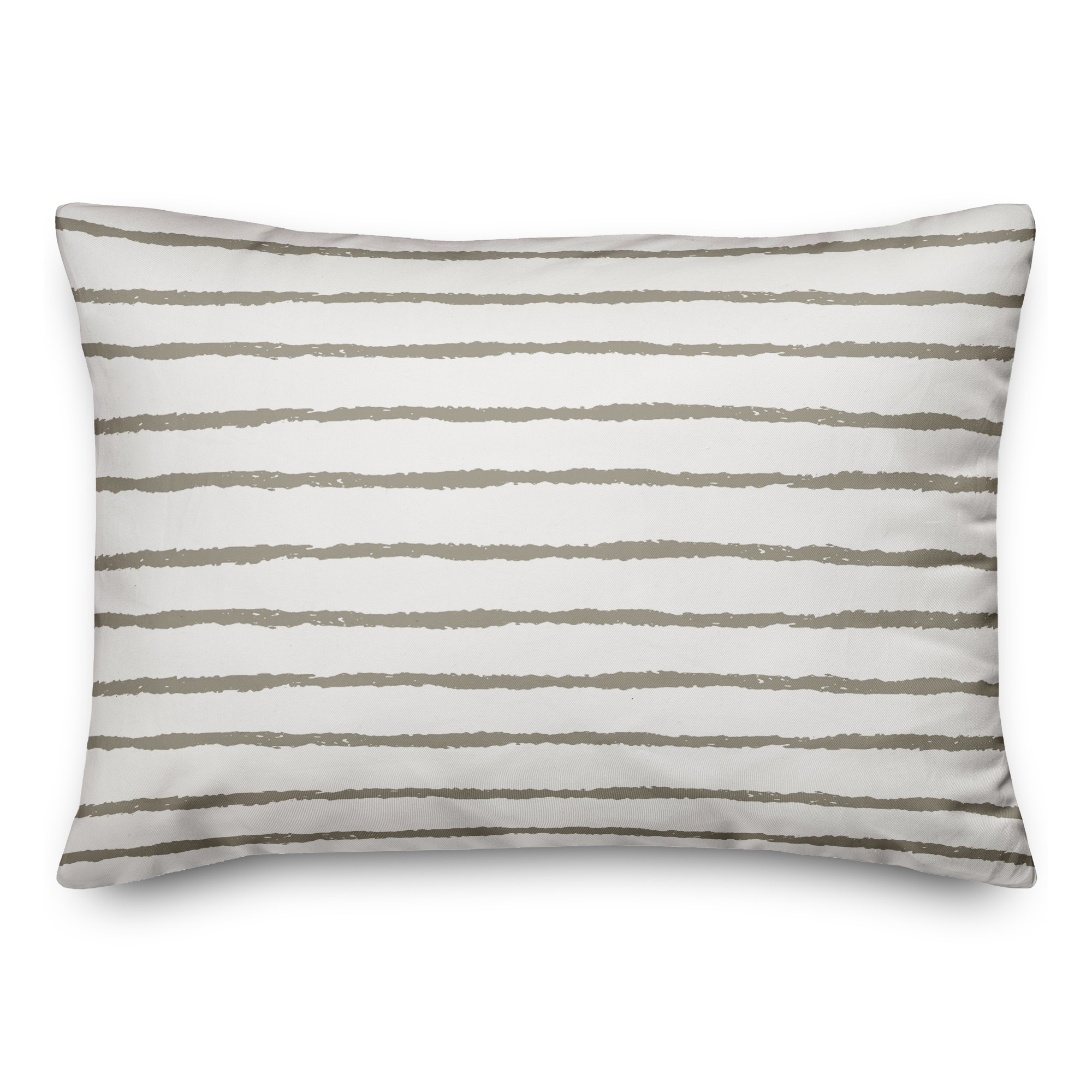 Taupe Sketch Stripes 14x20 Indoor / Outdoor Pillow
