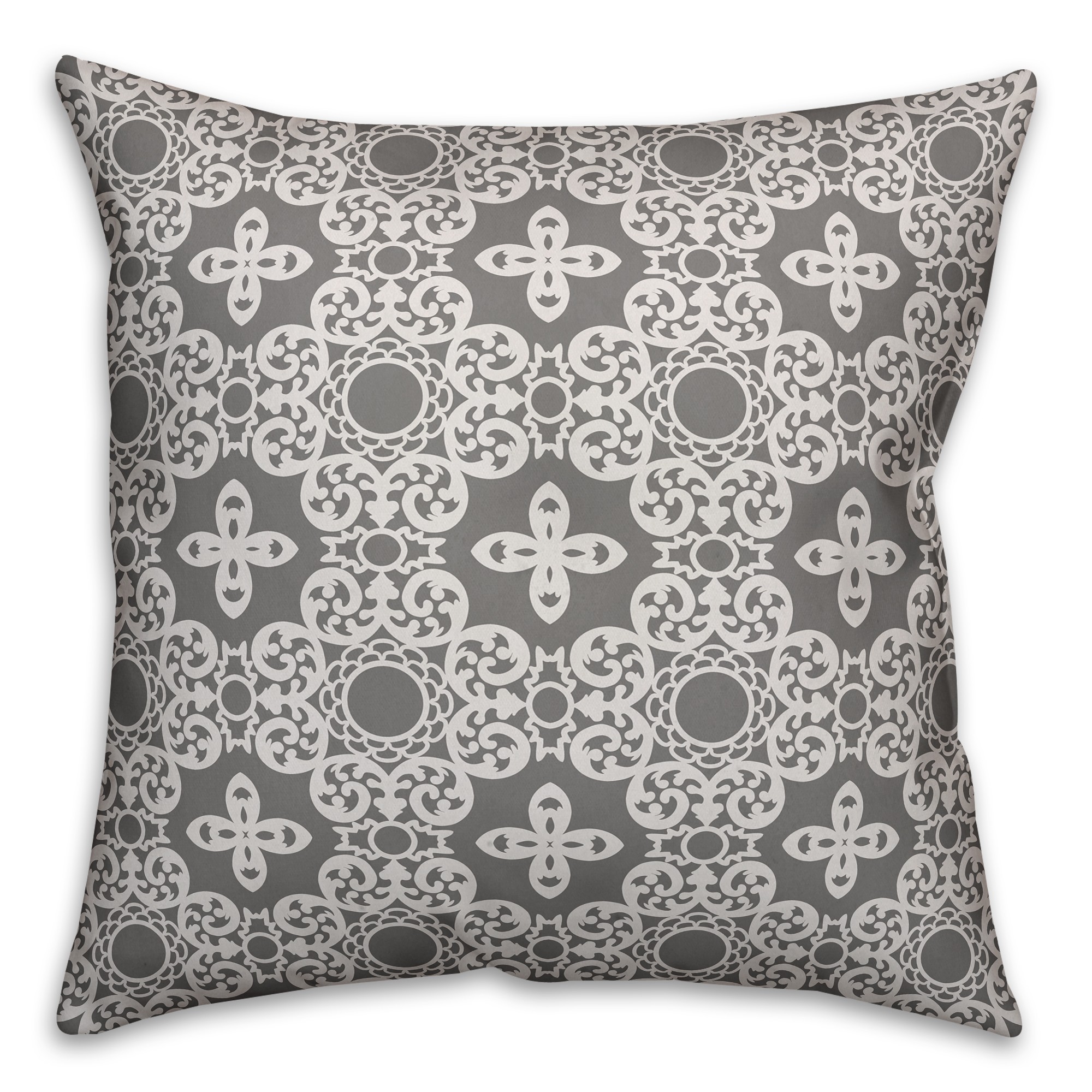 Dusty Gray Telescope Pattern 18x18 Indoor / Outdoor Pillow