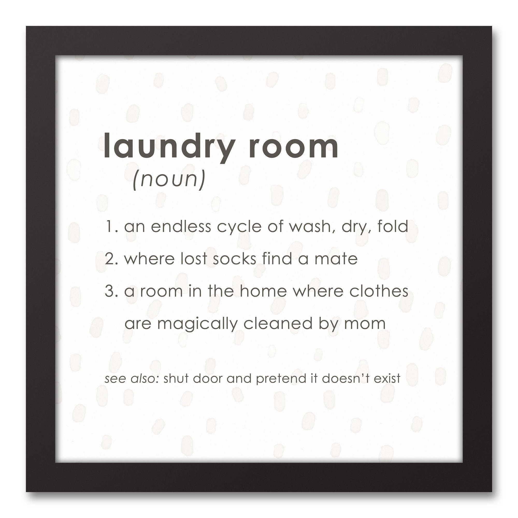 Laundry Room Definition 12x12 Black Framed Canvas