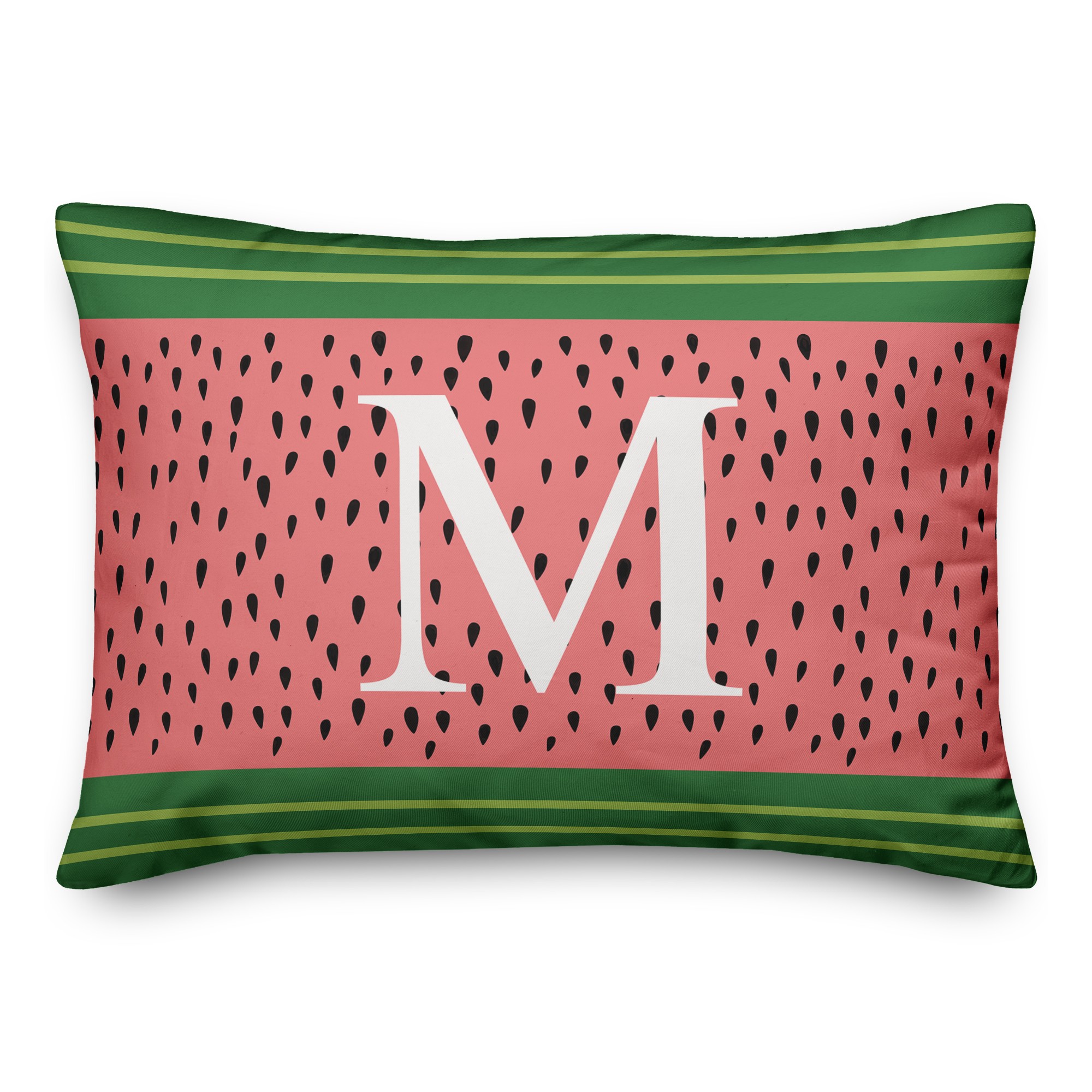 Watermelon Monogram 14x20 Personalized Indoor / Outdoor Pillow