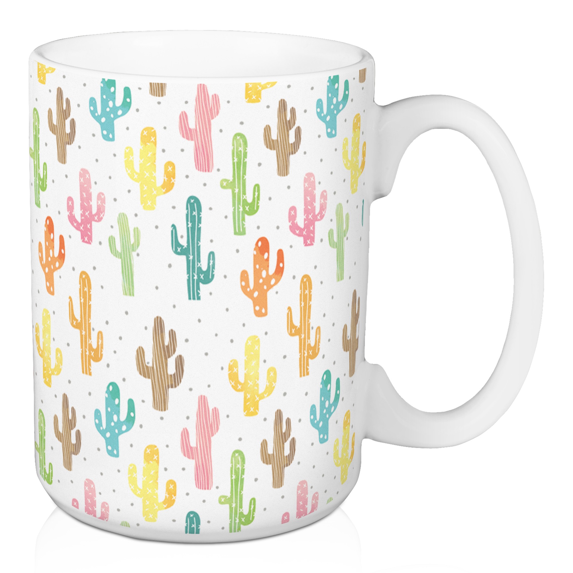 Colorful Cactus Pattern 15 oz Mug