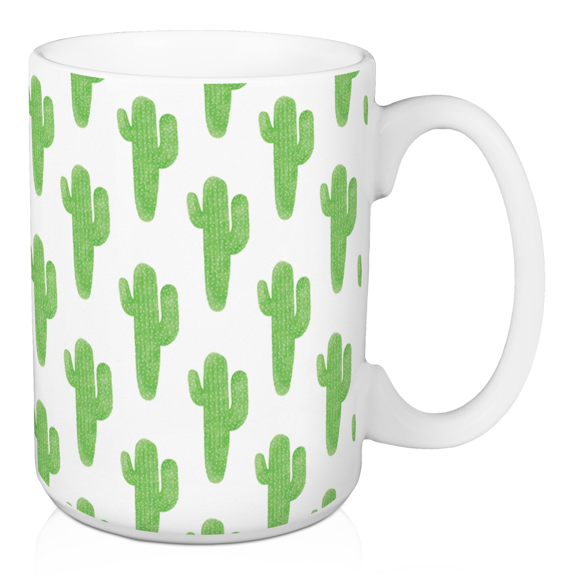 Green Cactus Pattern 15 oz Mug