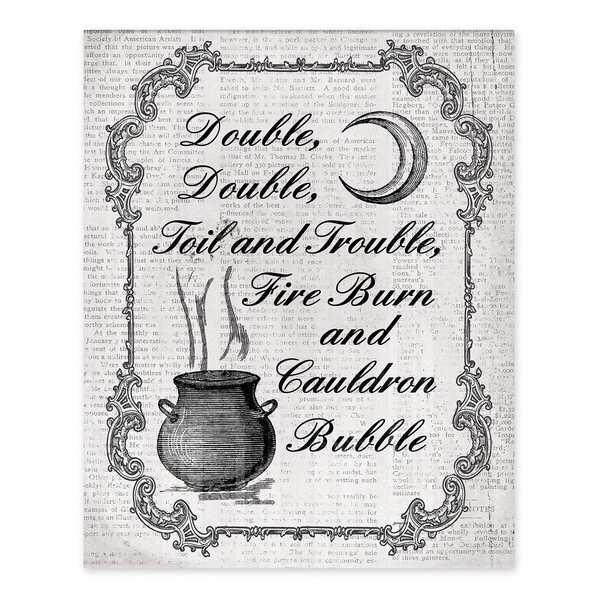 Double Double Toil and Trouble 8x10 Tabletop Canvas