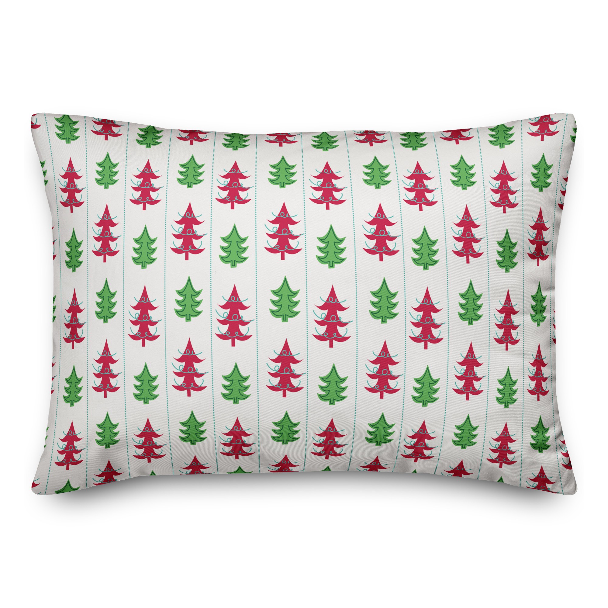 Festive Funky Christmas Trees 14x20 Spun Poly Pillow