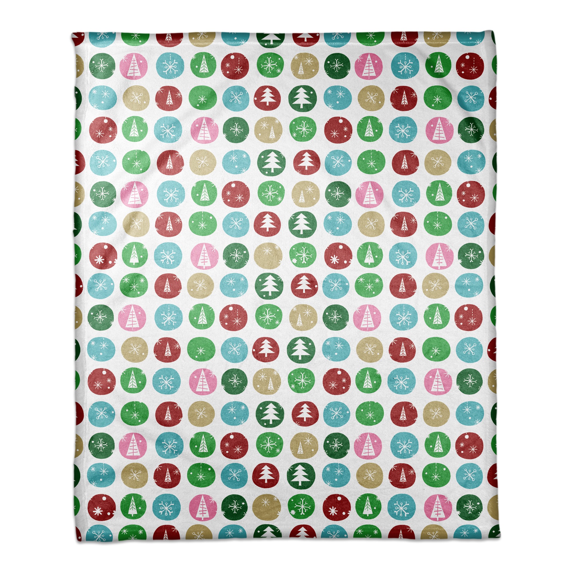 Wintery Polka Dots 50x60 Coral Fleece Blanket