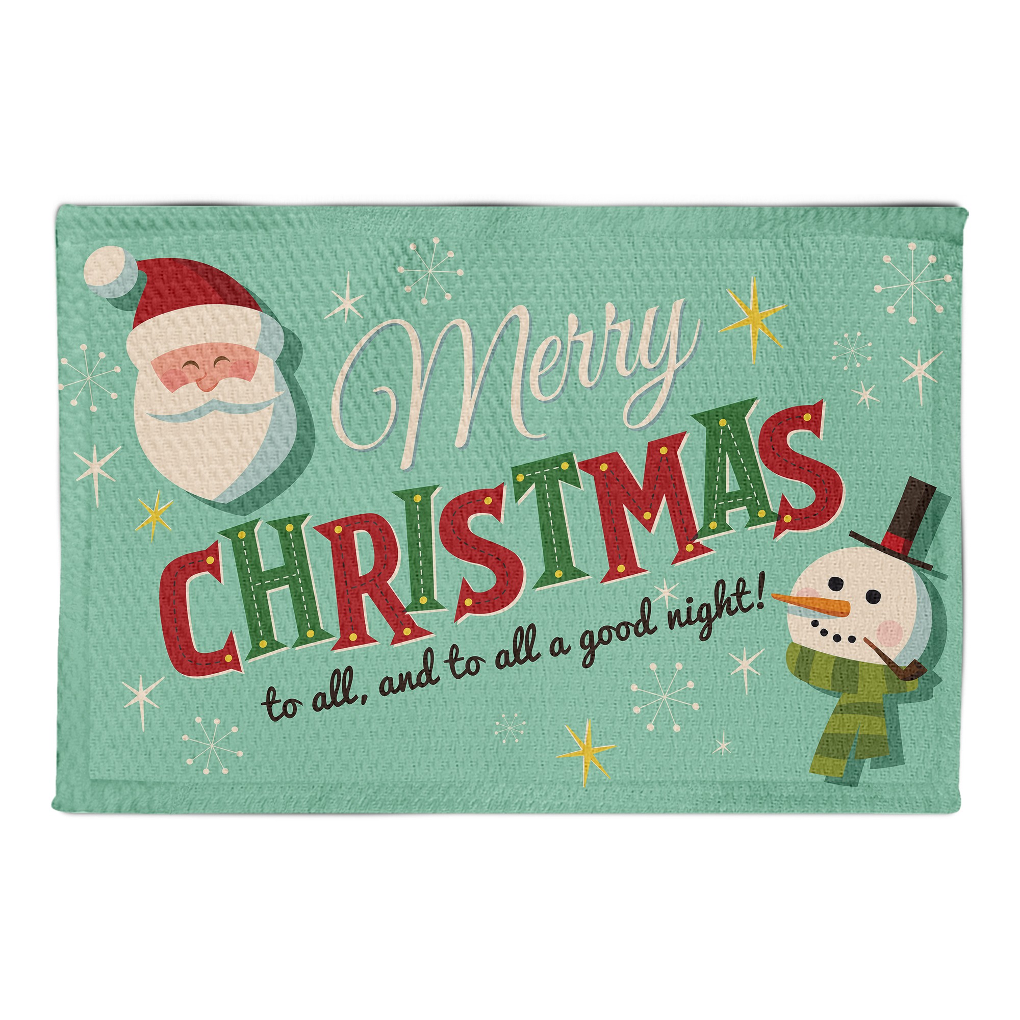 Retro Christmas Greeting 2x3 Area Rug