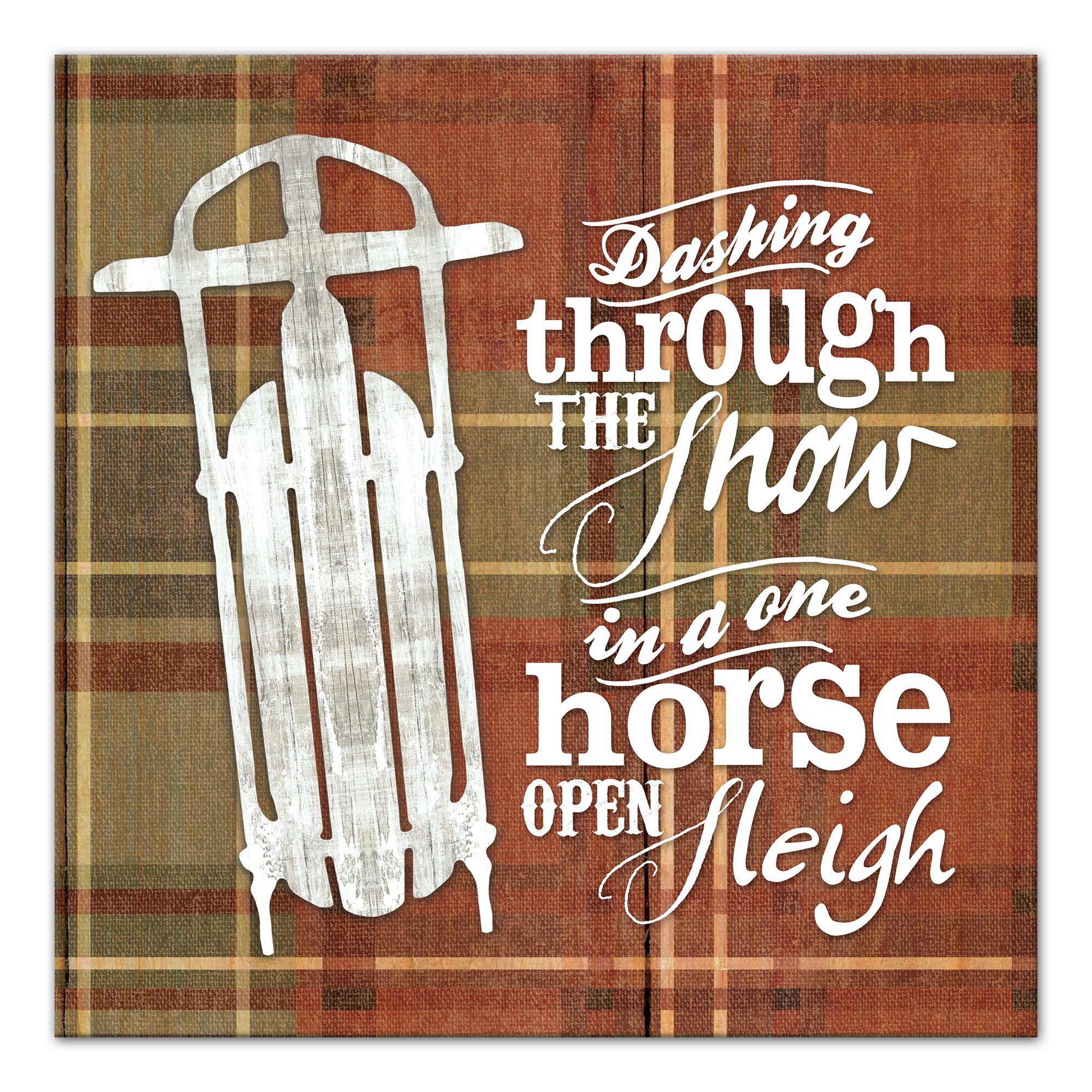 Dashing Through the Snow 16x16 Canvas Wall Art