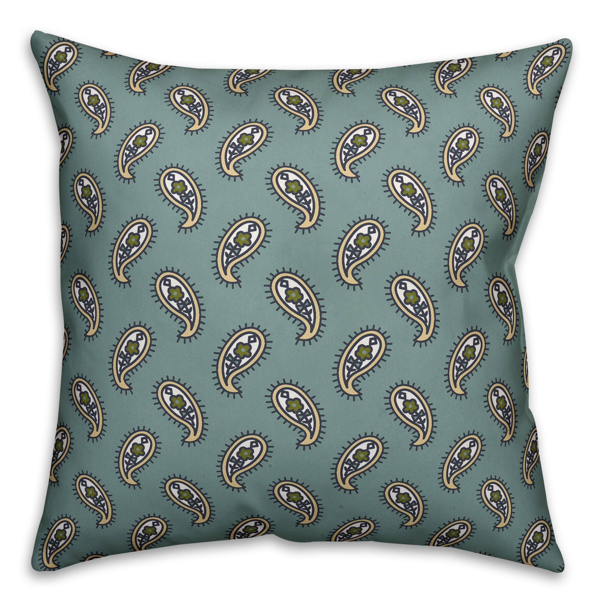 Paisley Pattern in Blue Pillow