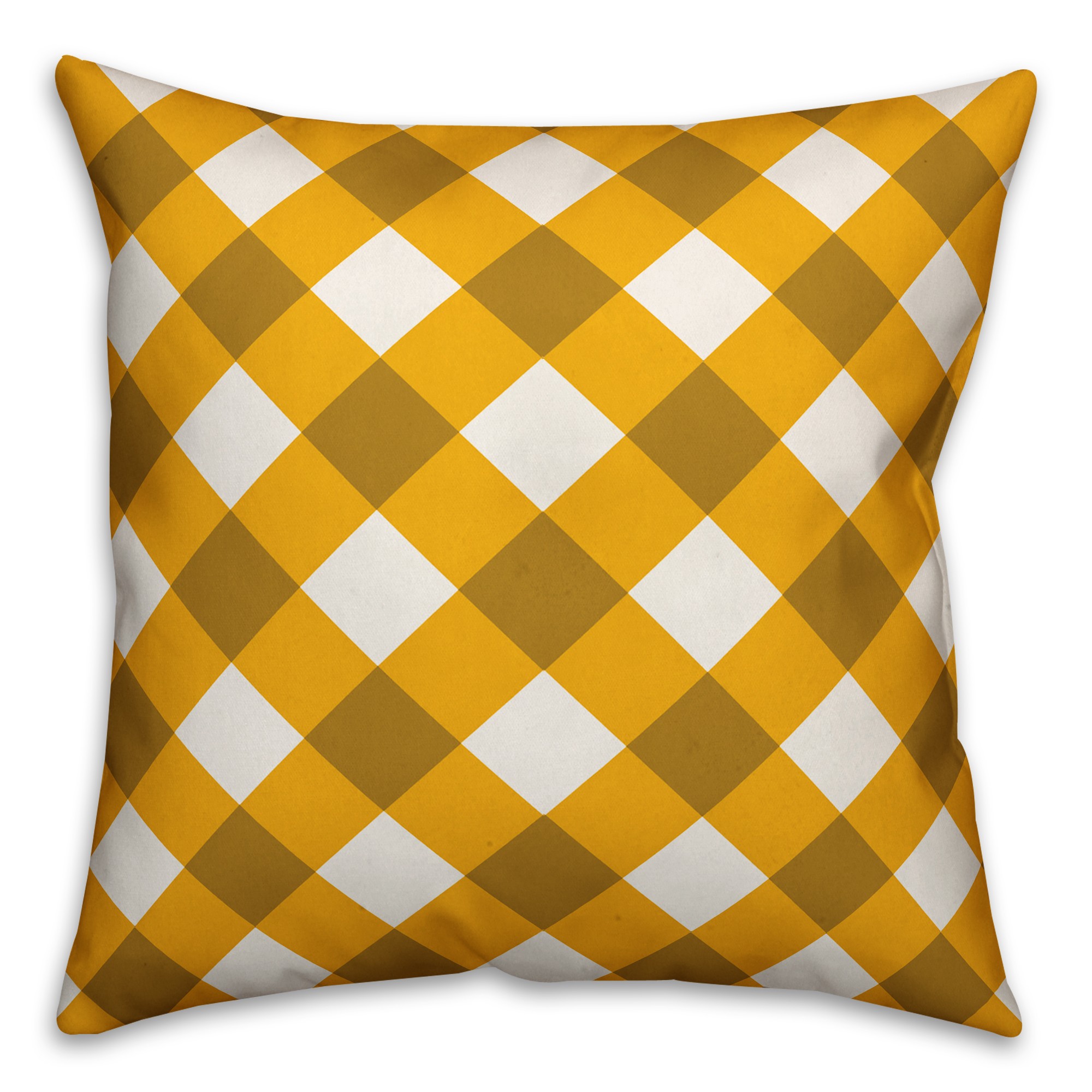 Yellow Plaid Pillow Cover