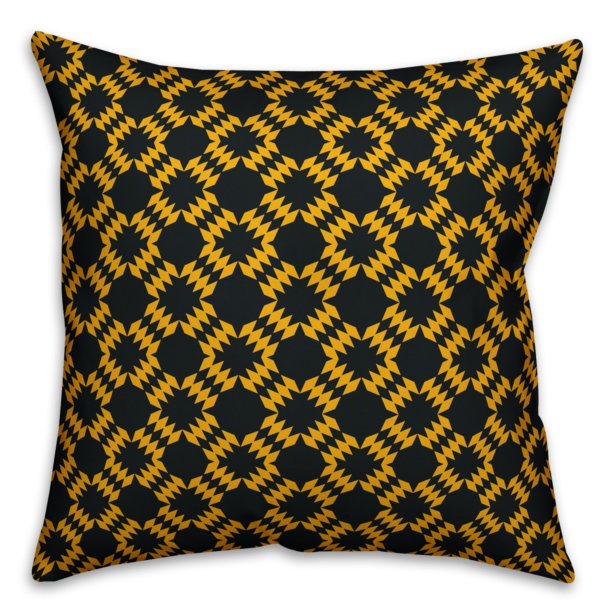 Folk Southwestern Pattern in Yellow Pillow