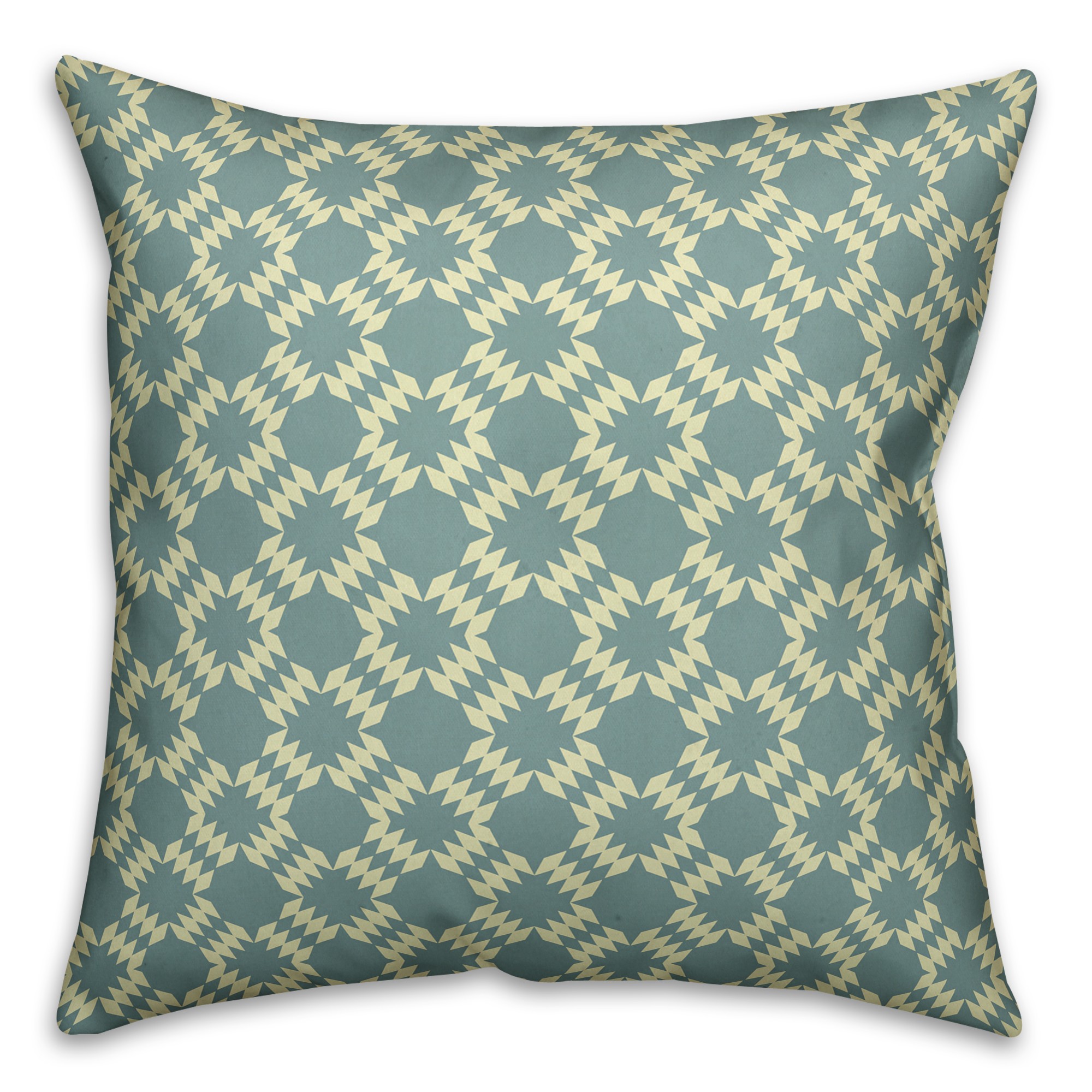 Folk Southwestern Pattern in Blue Pillow
